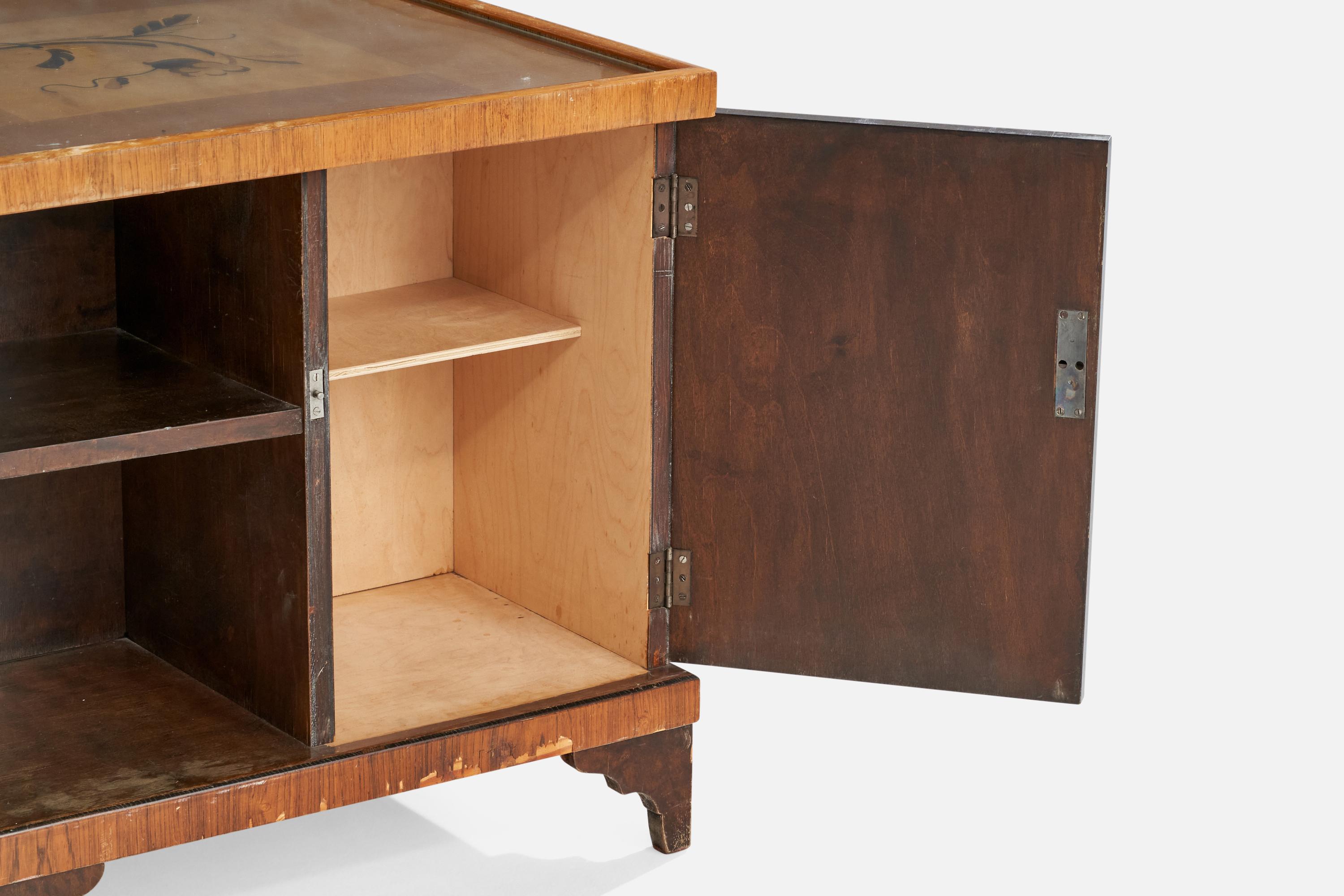 Schwedischer Designer, Beistelltisch, Birke, Eiche, Schweden, 1930er Jahre im Angebot 4