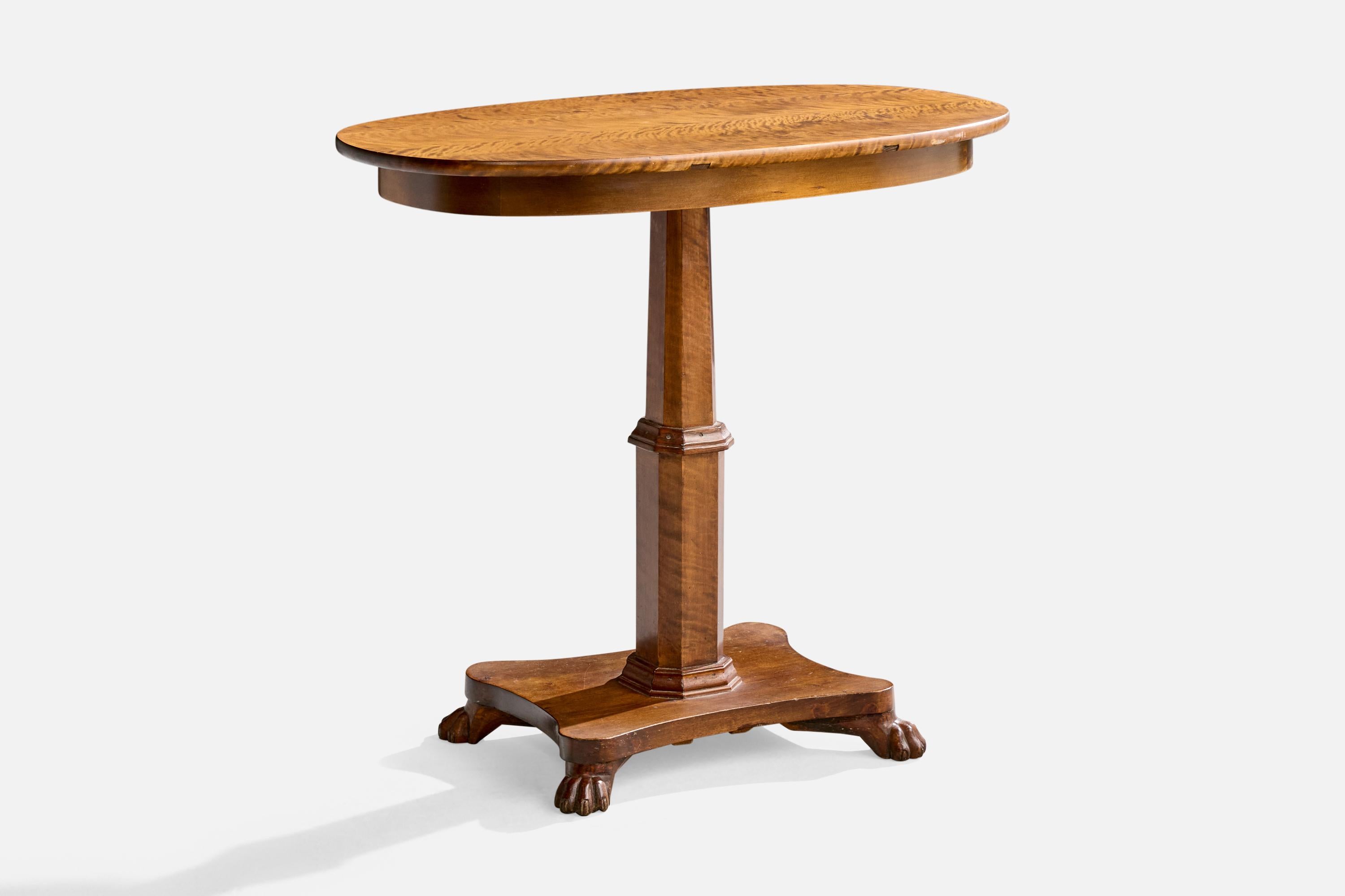 A dark-stained birch side table designed and produced in Sweden, c. 1930s.

Overall Dimensions (inches): 28.625