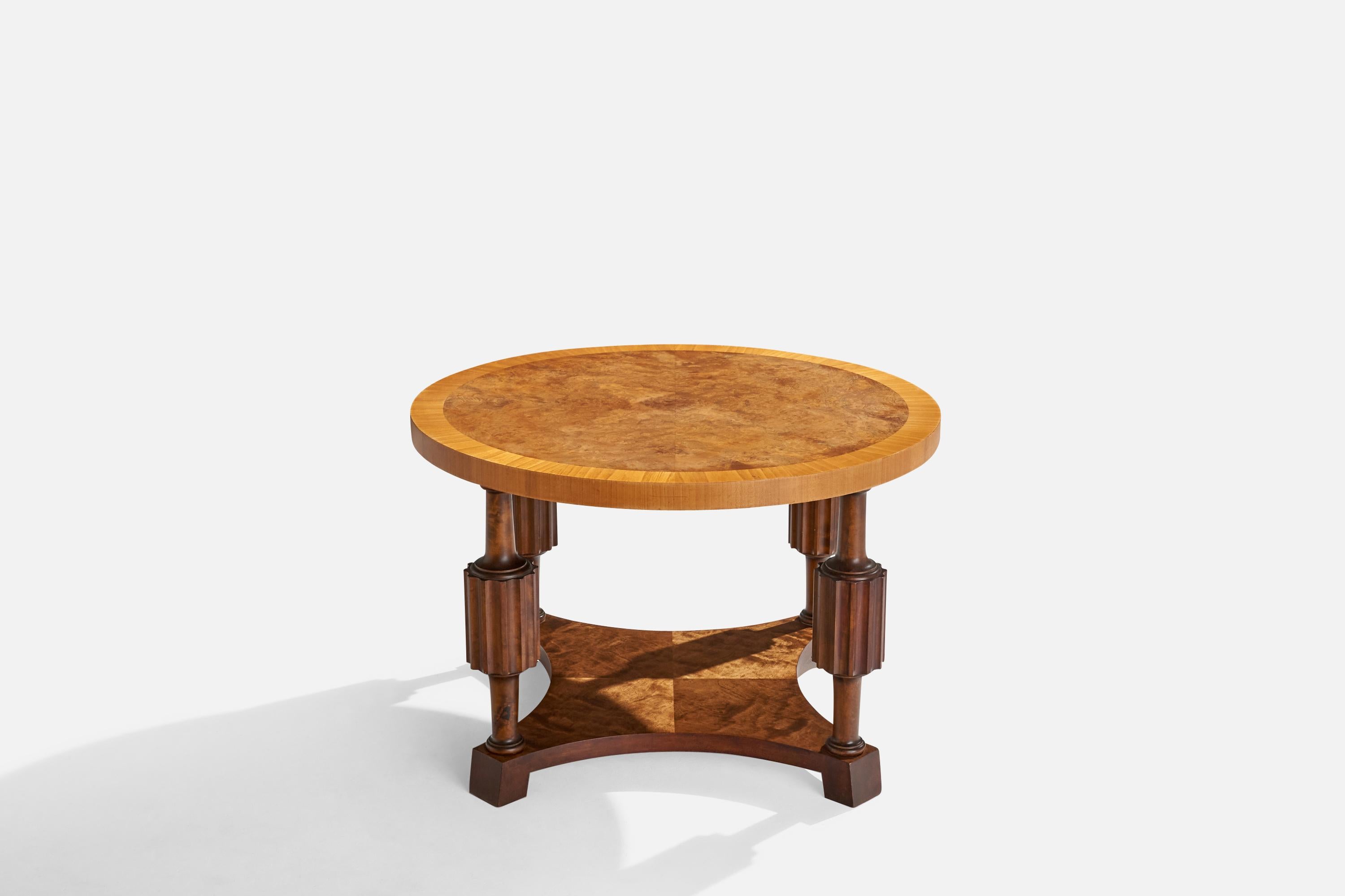 Scandinavian Modern Swedish Designer, Side Table, Birch, Sweden, 1930s For Sale