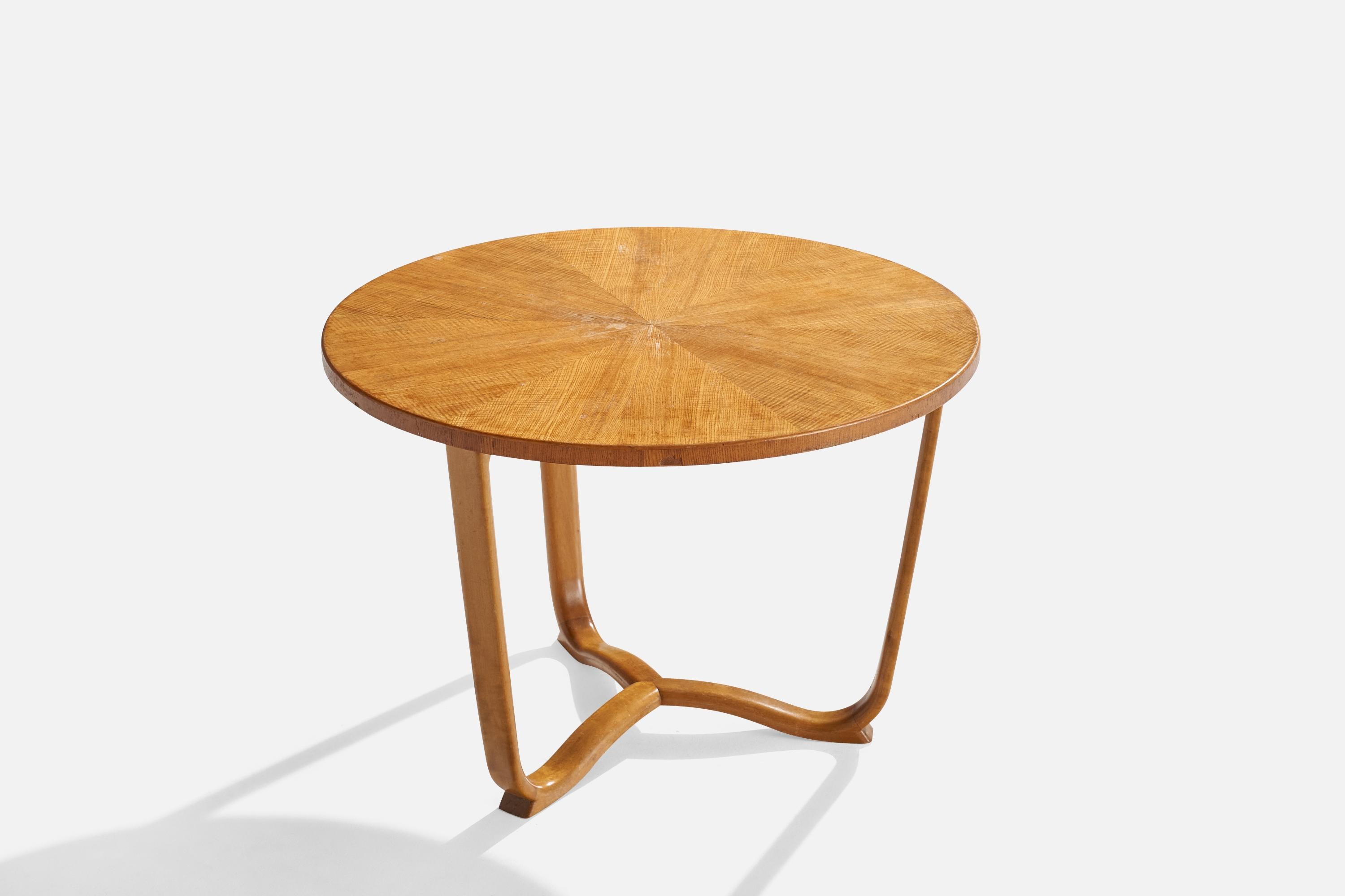 Schwedischer Designer, Beistelltisch, Birke, Schweden, 1930er Jahre (Skandinavische Moderne) im Angebot