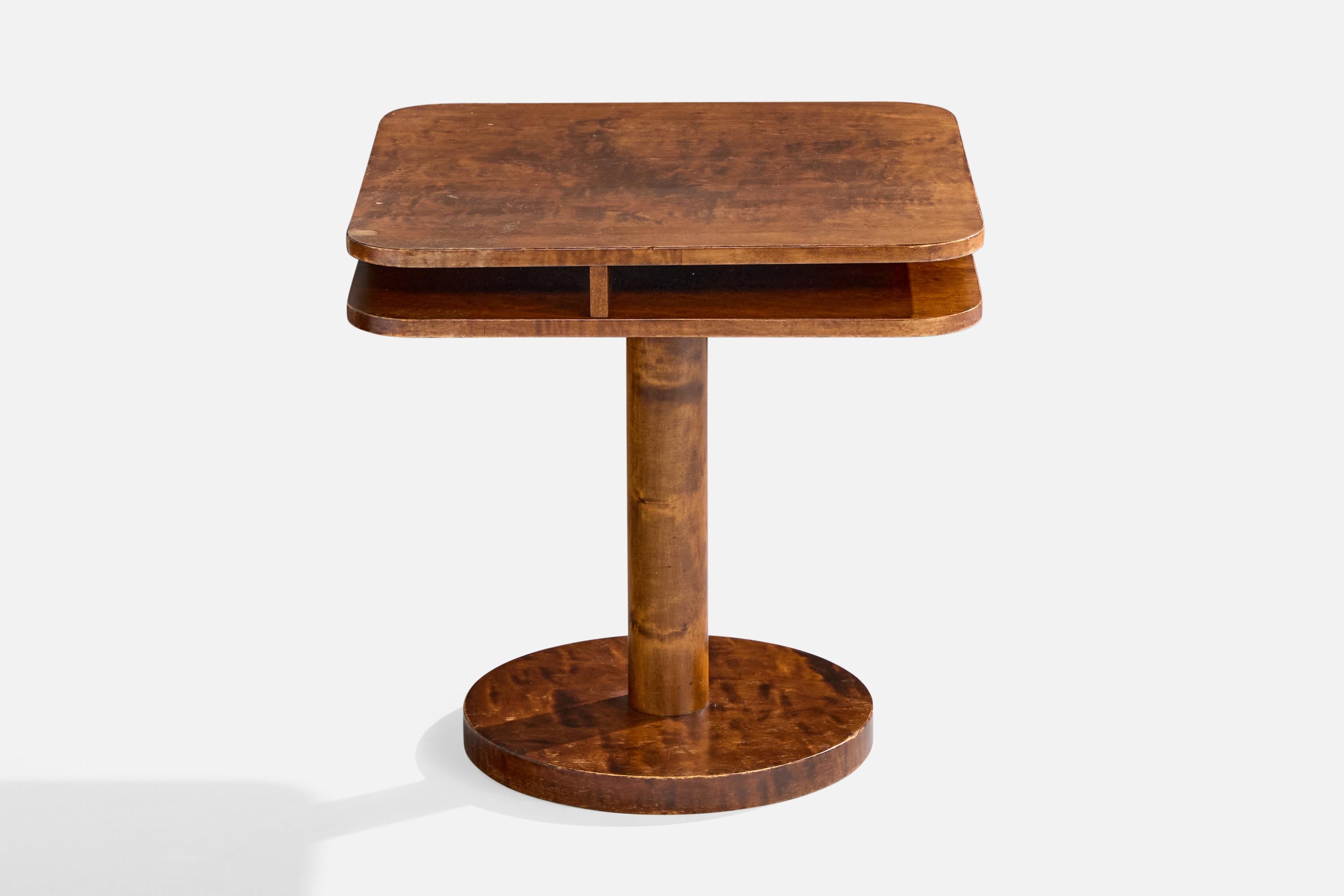 Scandinave moderne Swedish Designer, Side Table, Birch, Sweden, 1930s en vente