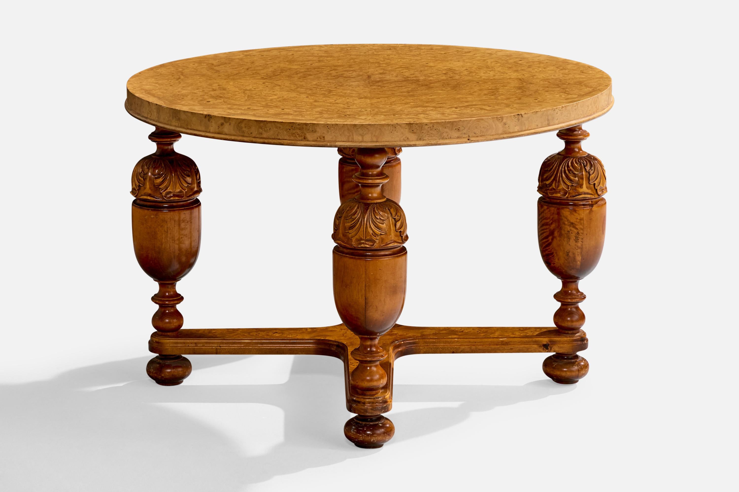 Scandinavian Modern Swedish Designer, Side Table, Birch, Sweden, 1930s For Sale