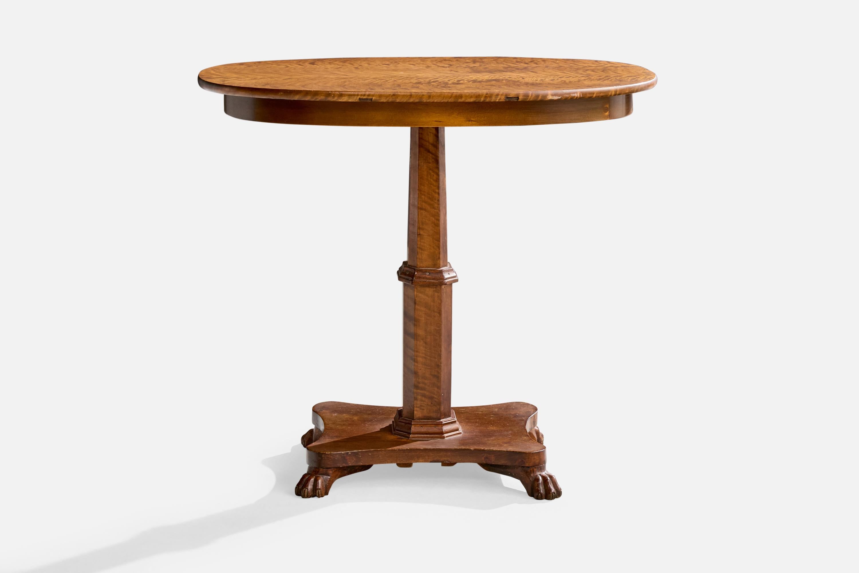 Scandinavian Modern Swedish Designer, Side Table, Birch, Sweden, 1930s For Sale