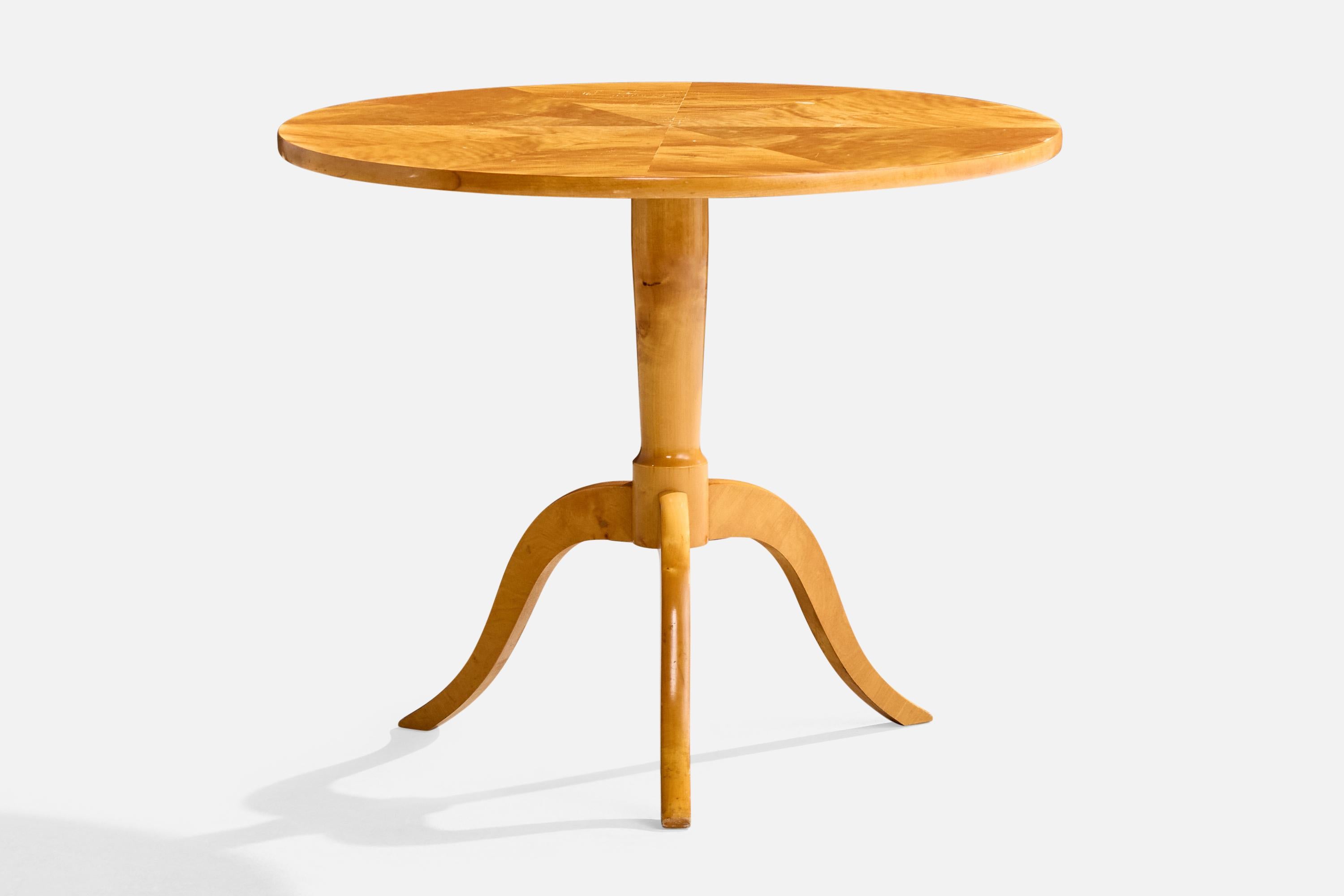 Scandinavo moderno Tavolino di design svedese, betulla, Svezia, anni '1930 in vendita