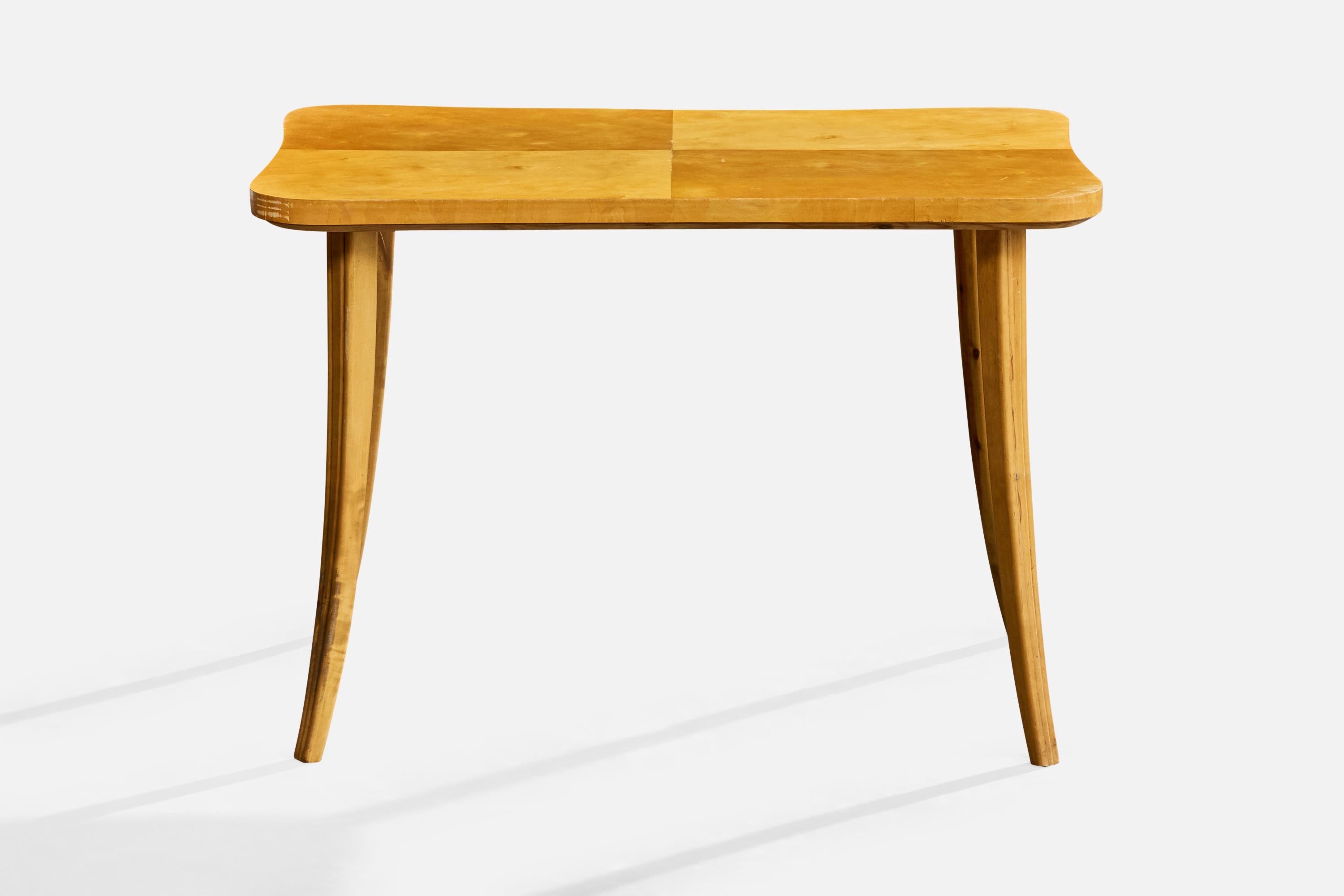 Scandinavian Modern Swedish Designer, Side Table, Birch, Sweden, 1930s For Sale