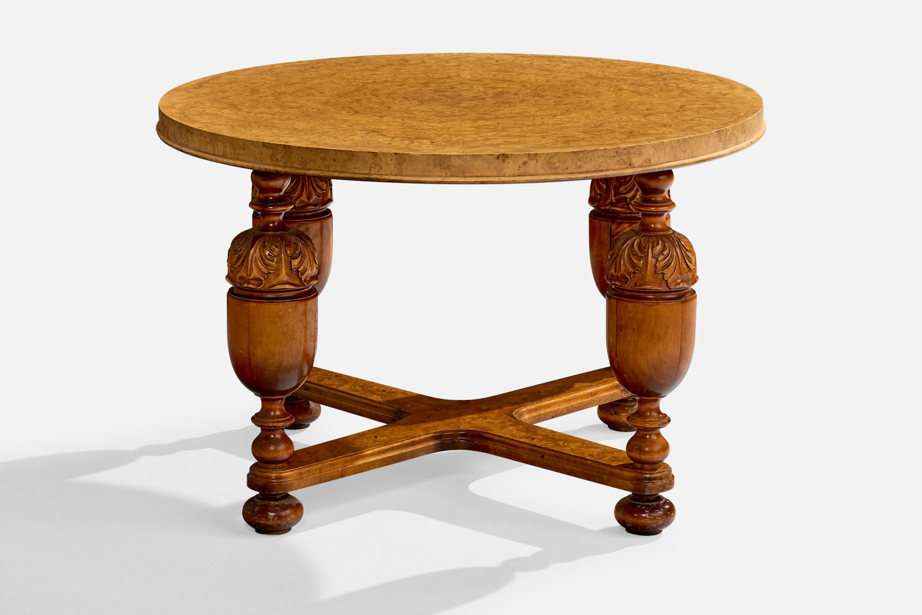 Swedish Designer, Side Table, Birch, Sweden, 1930s In Good Condition For Sale In High Point, NC