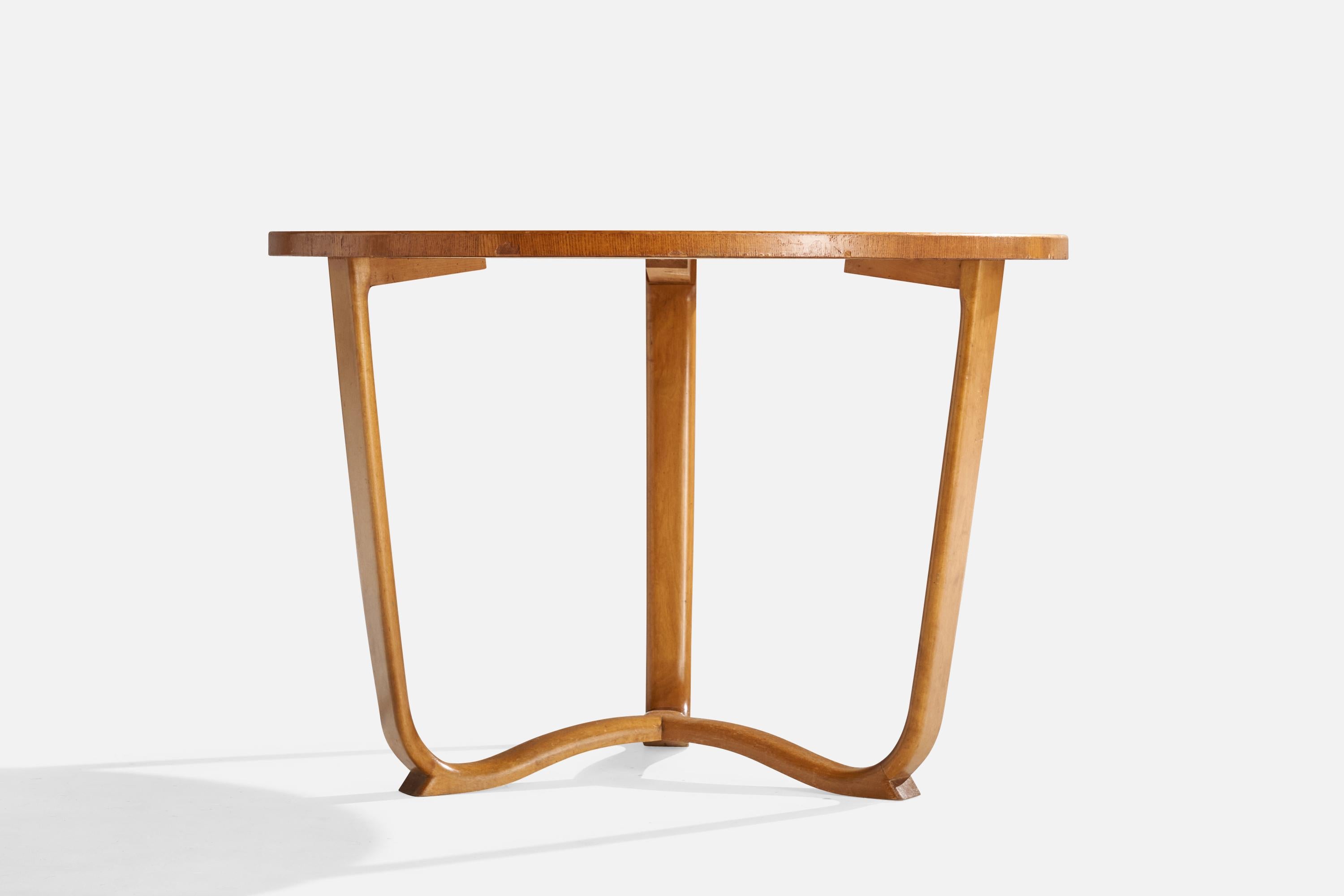 Schwedischer Designer, Beistelltisch, Birke, Schweden, 1930er Jahre (Mitte des 20. Jahrhunderts) im Angebot