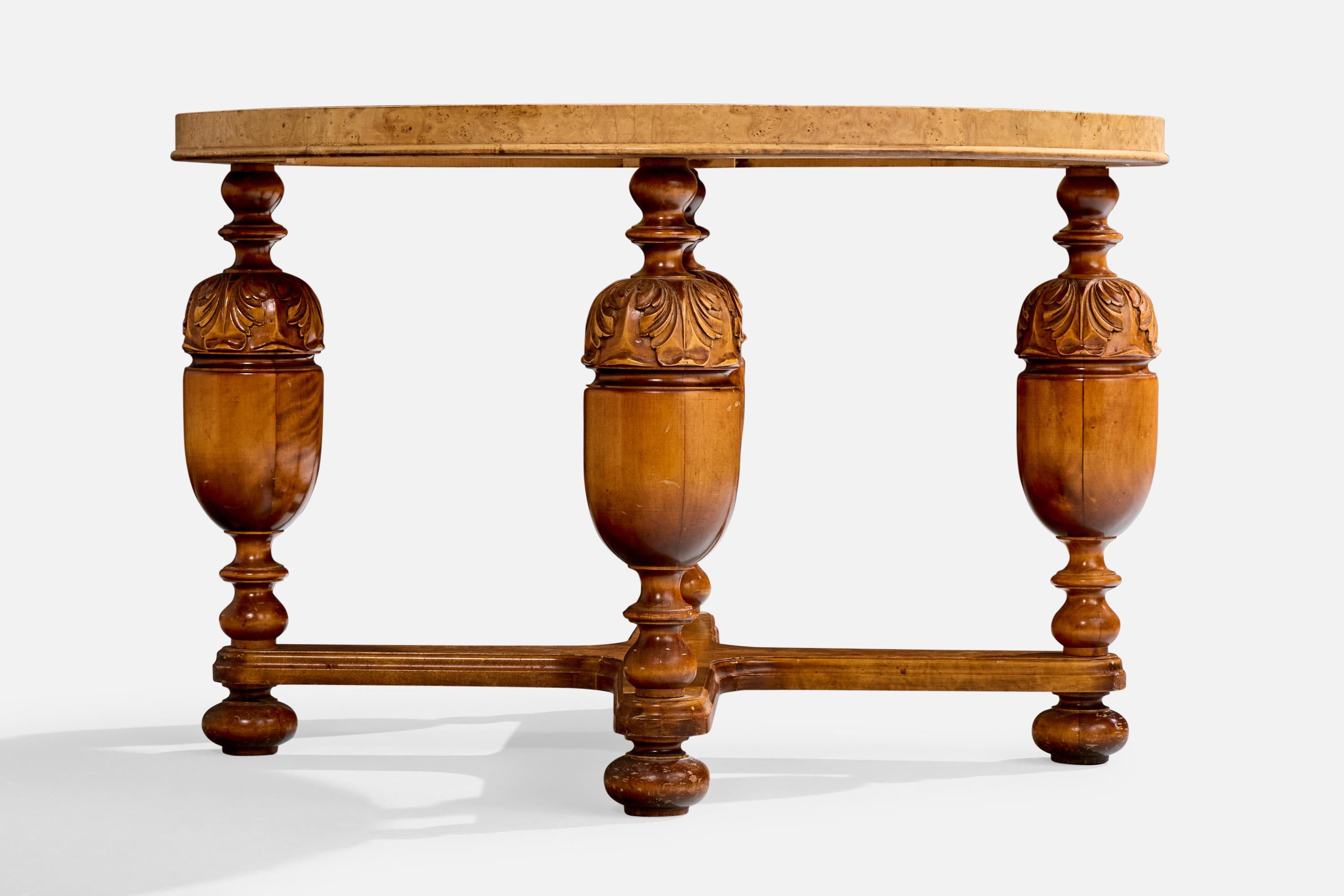 Mid-20th Century Swedish Designer, Side Table, Birch, Sweden, 1930s For Sale