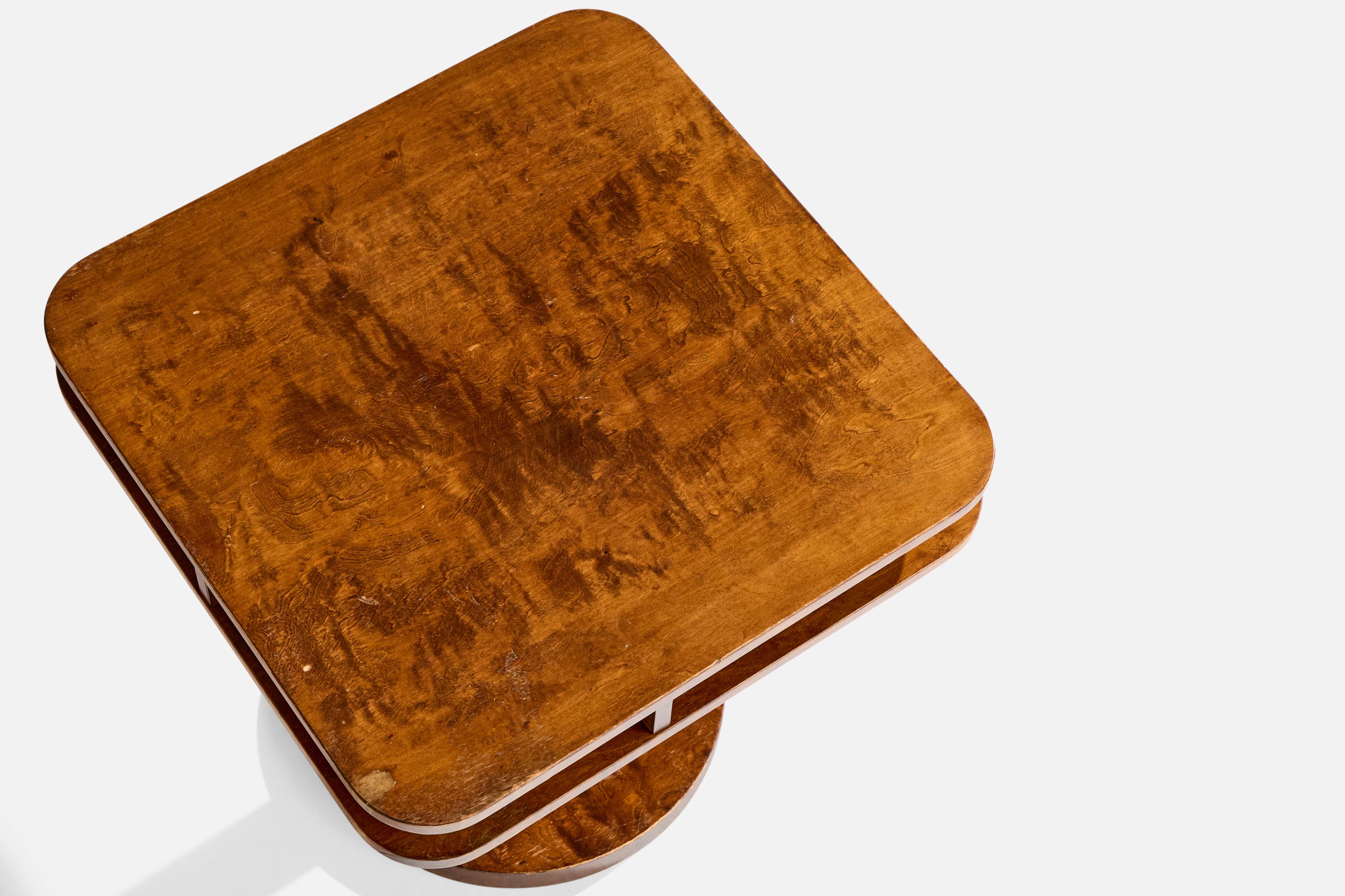 Bouleau Swedish Designer, Side Table, Birch, Sweden, 1930s en vente