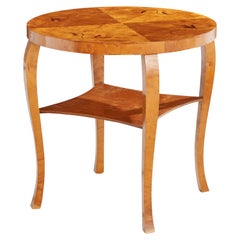 Tavolino di design svedese, betulla, Svezia, anni '30