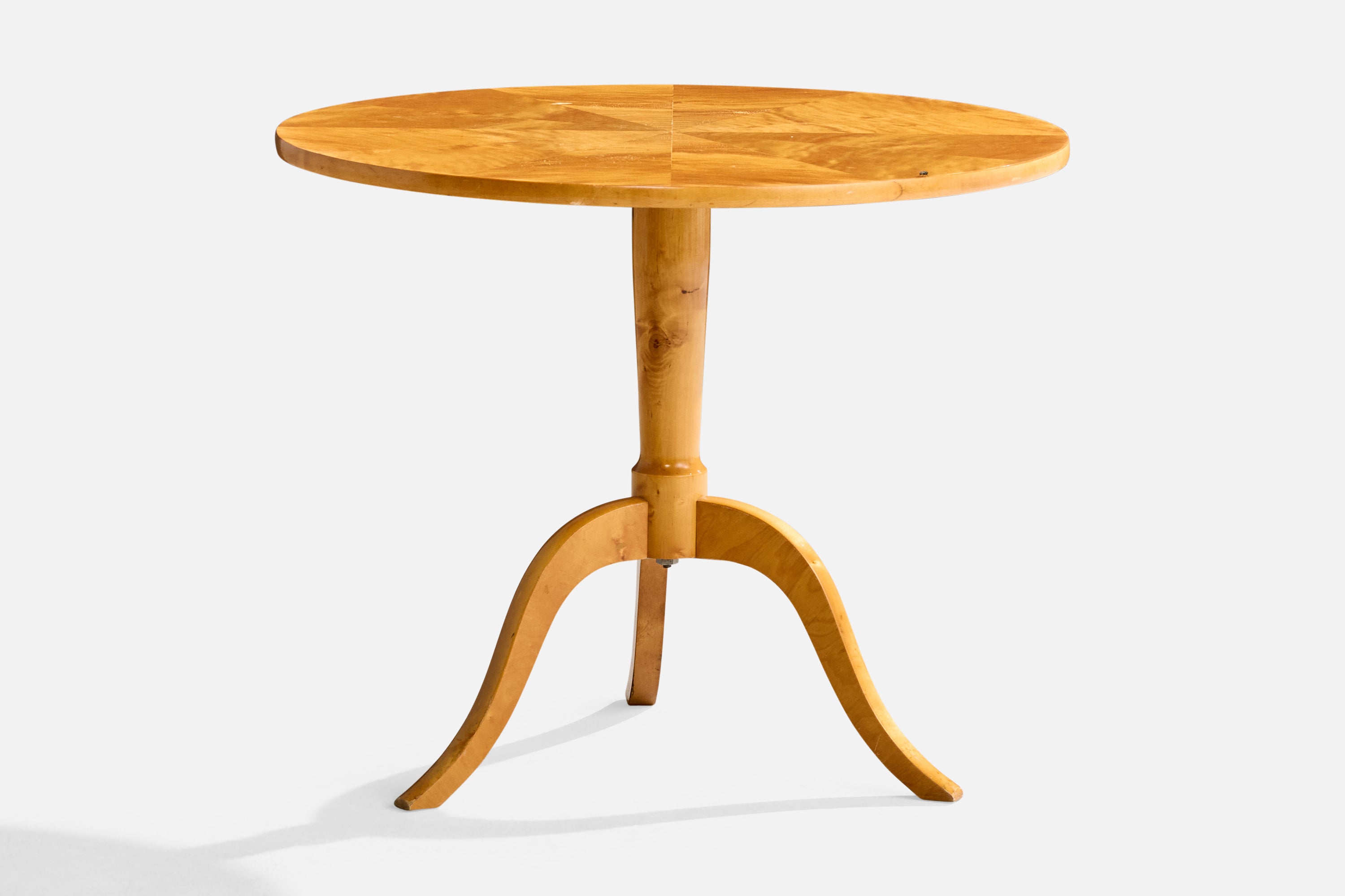 Tavolino di design svedese, betulla, Svezia, anni '1930 in vendita