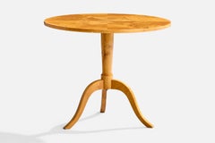 Tavolino di design svedese, betulla, Svezia, anni '1930