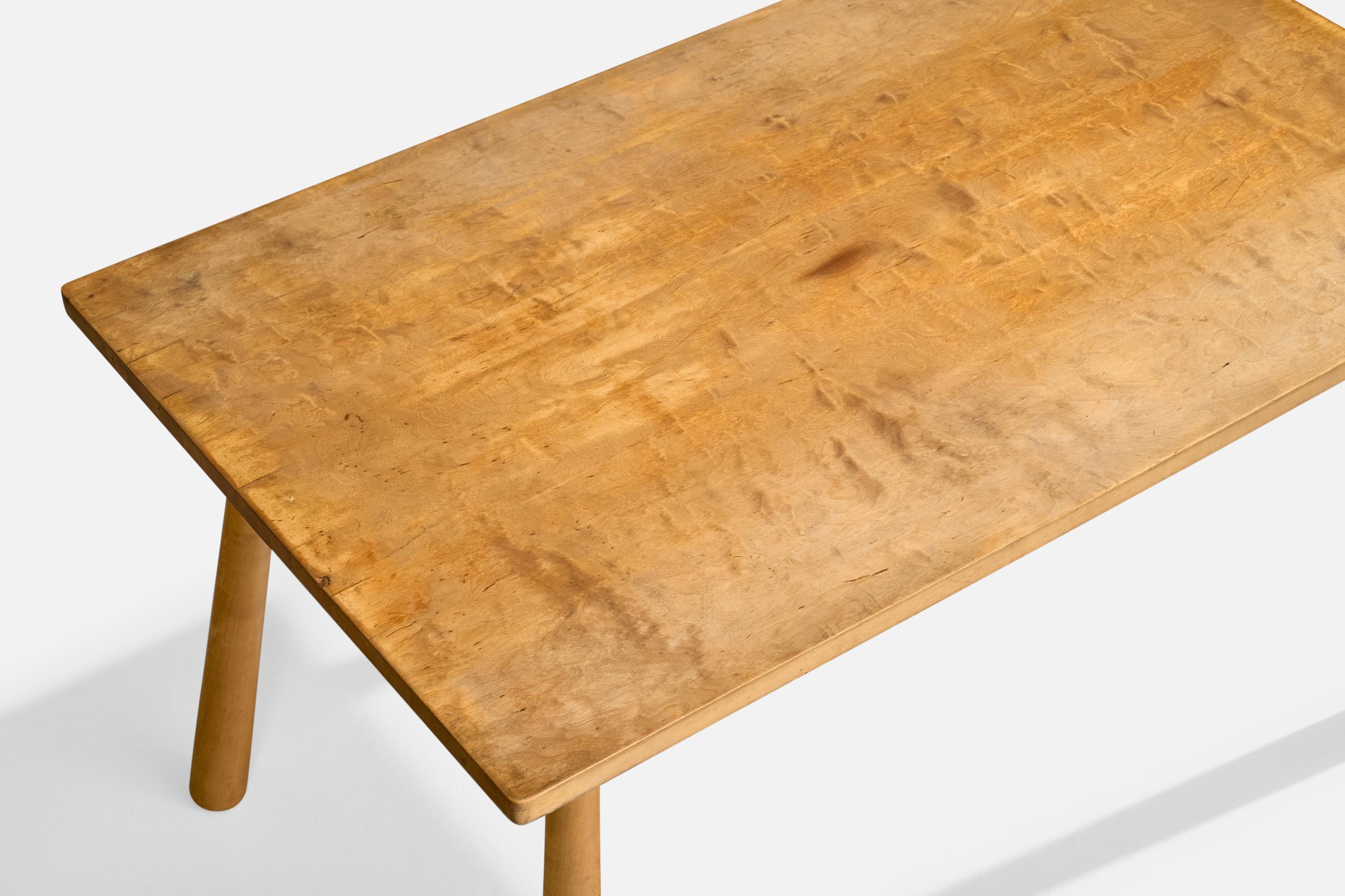 Schwedischer Designer, Beistelltisch, Birke, Schweden, 1940er Jahre im Angebot 8