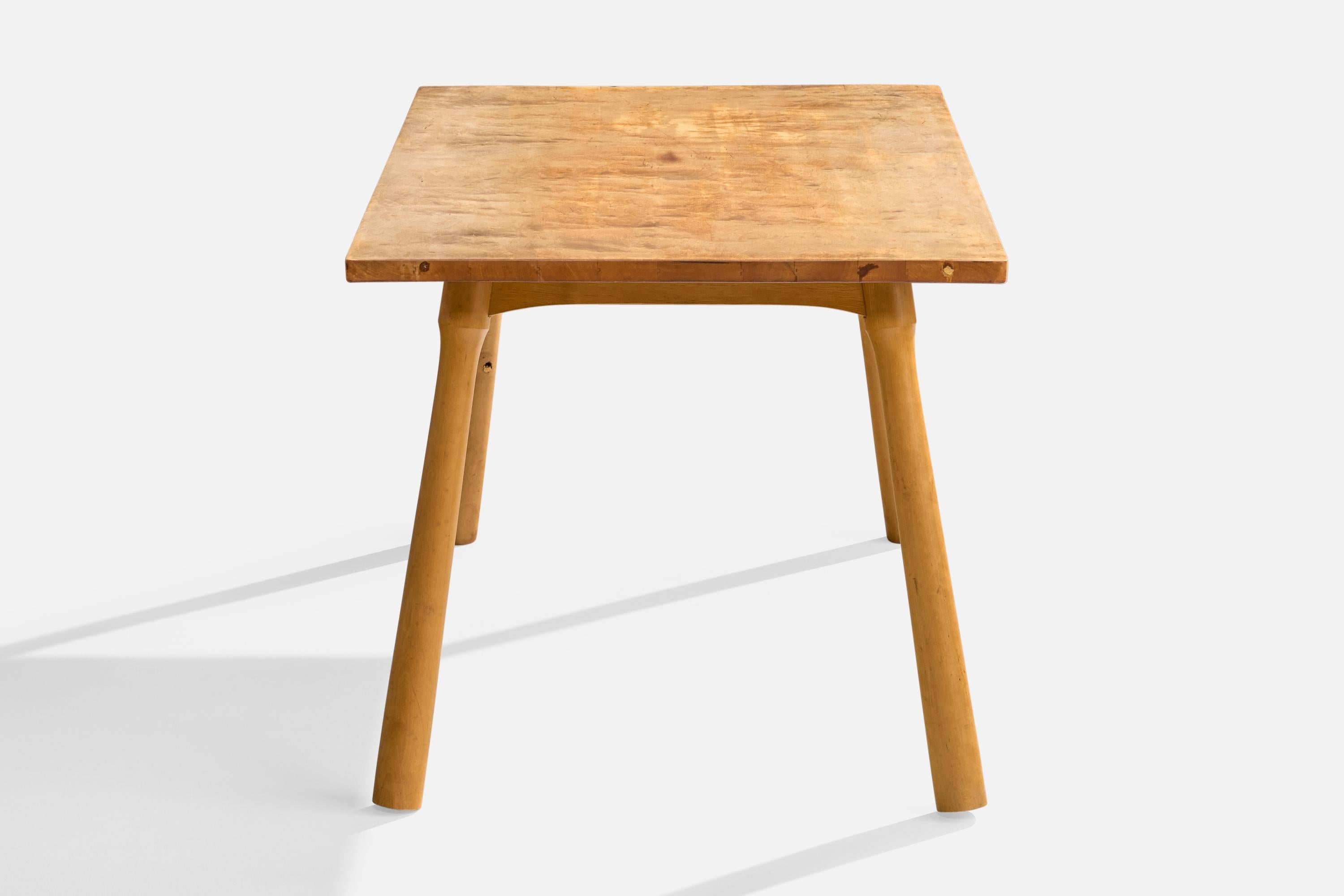 Schwedischer Designer, Beistelltisch, Birke, Schweden, 1940er Jahre im Angebot 3