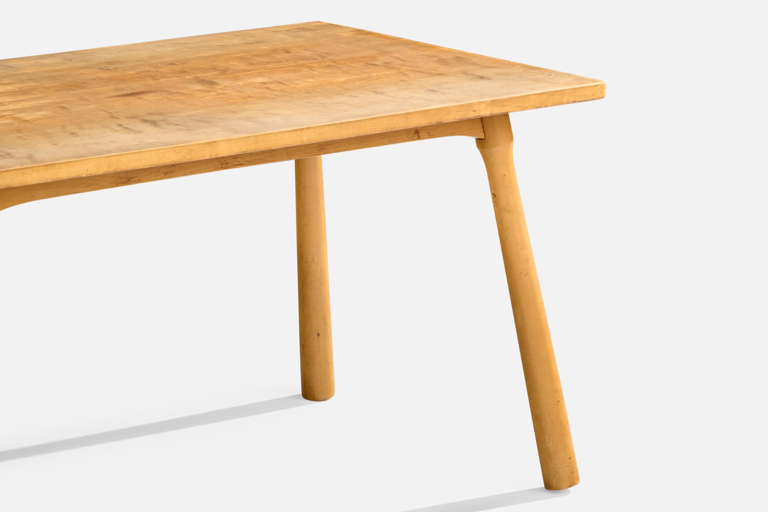 Schwedischer Designer, Beistelltisch, Birke, Schweden, 1940er Jahre im Angebot 5