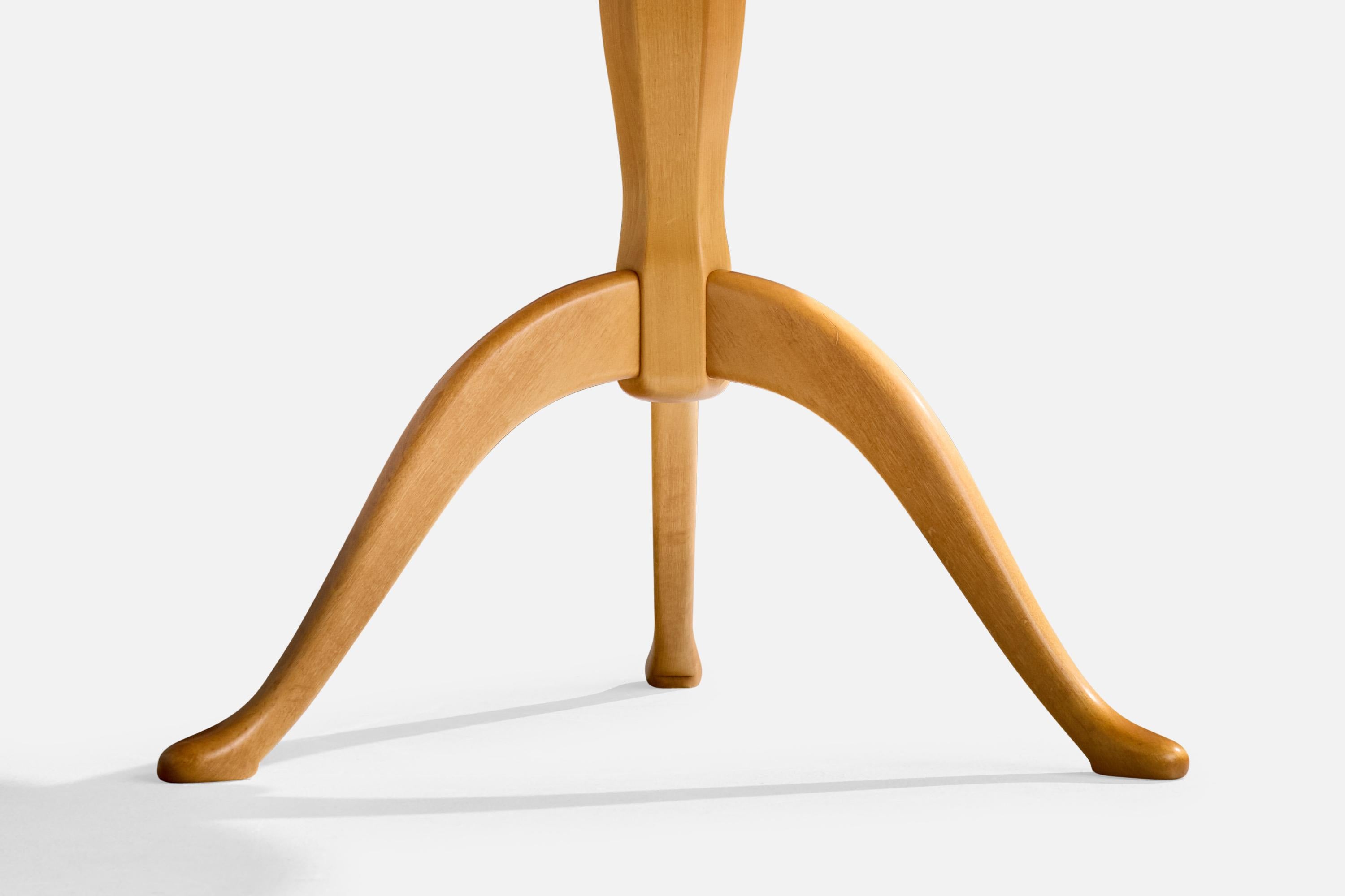 Swedish Designer, Side Table, Birch, Sweden, 1984 For Sale 4