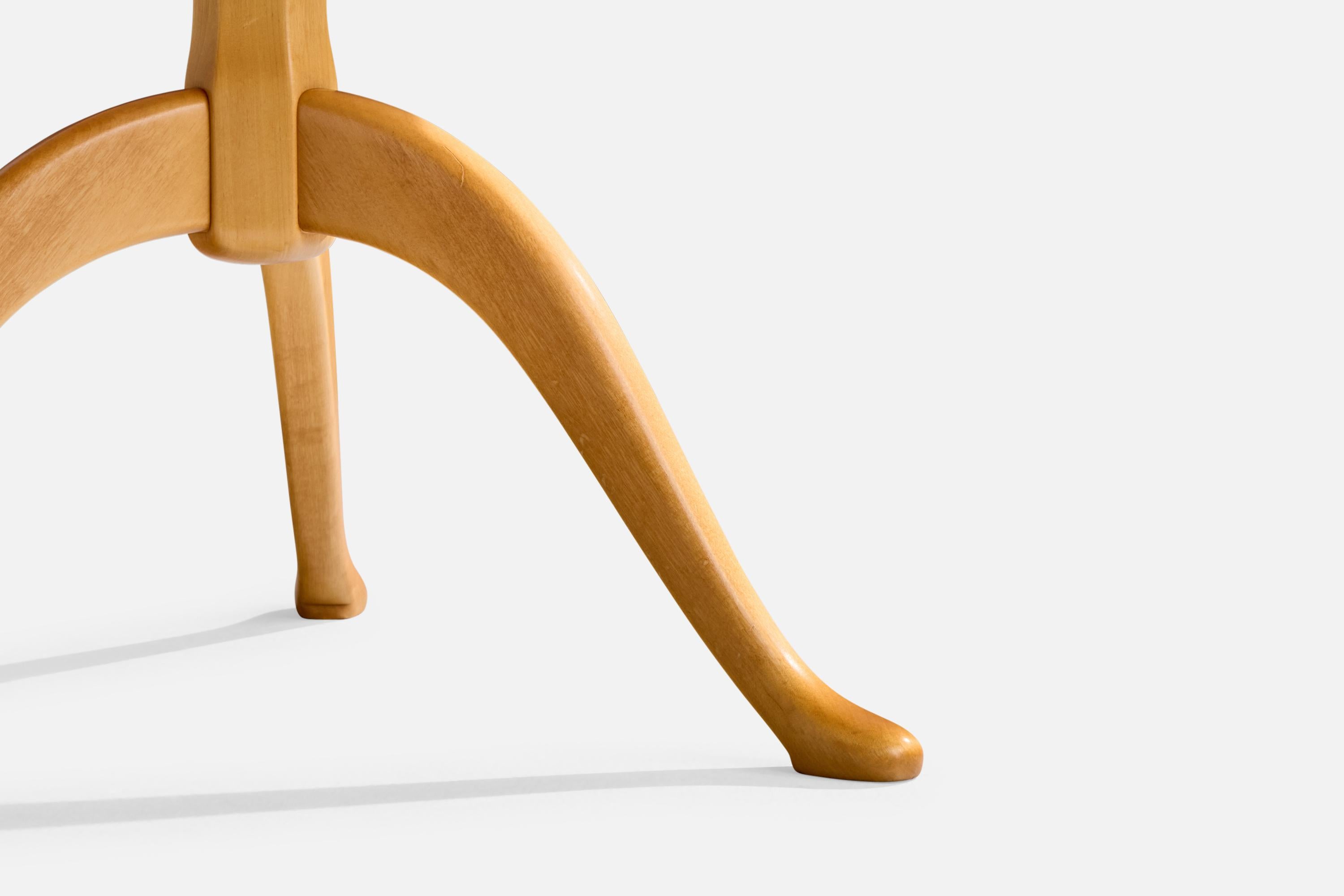 Swedish Designer, Side Table, Birch, Sweden, 1984 For Sale 5