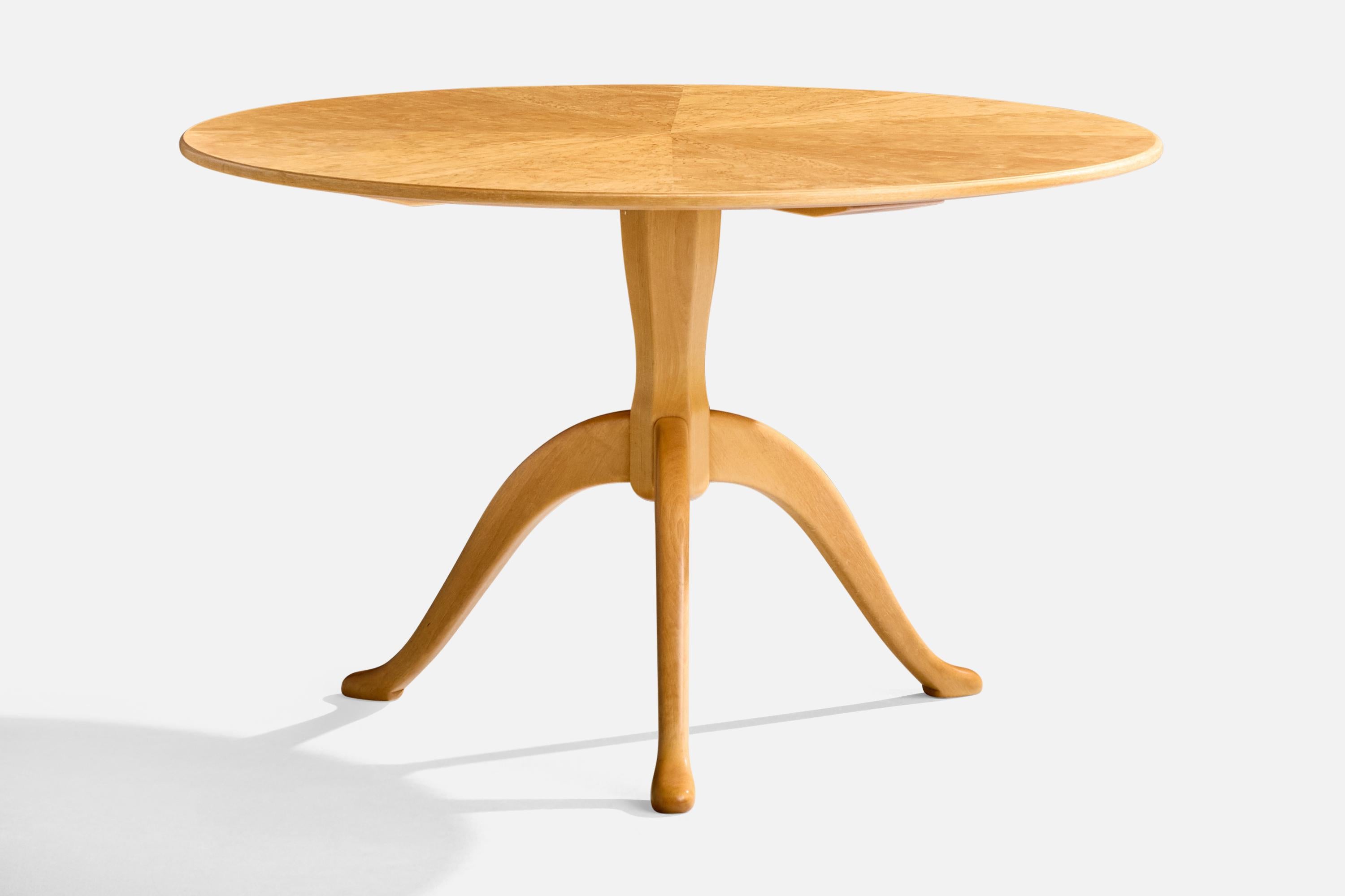 Swedish Designer, Side Table, Birch, Sweden, 1984 In Good Condition For Sale In High Point, NC