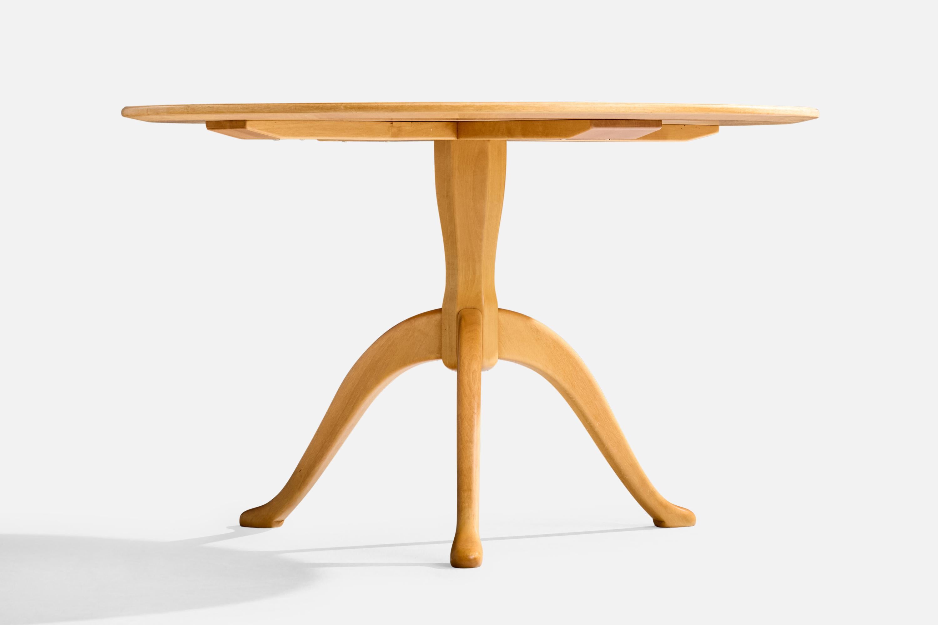 Late 20th Century Swedish Designer, Side Table, Birch, Sweden, 1984 For Sale