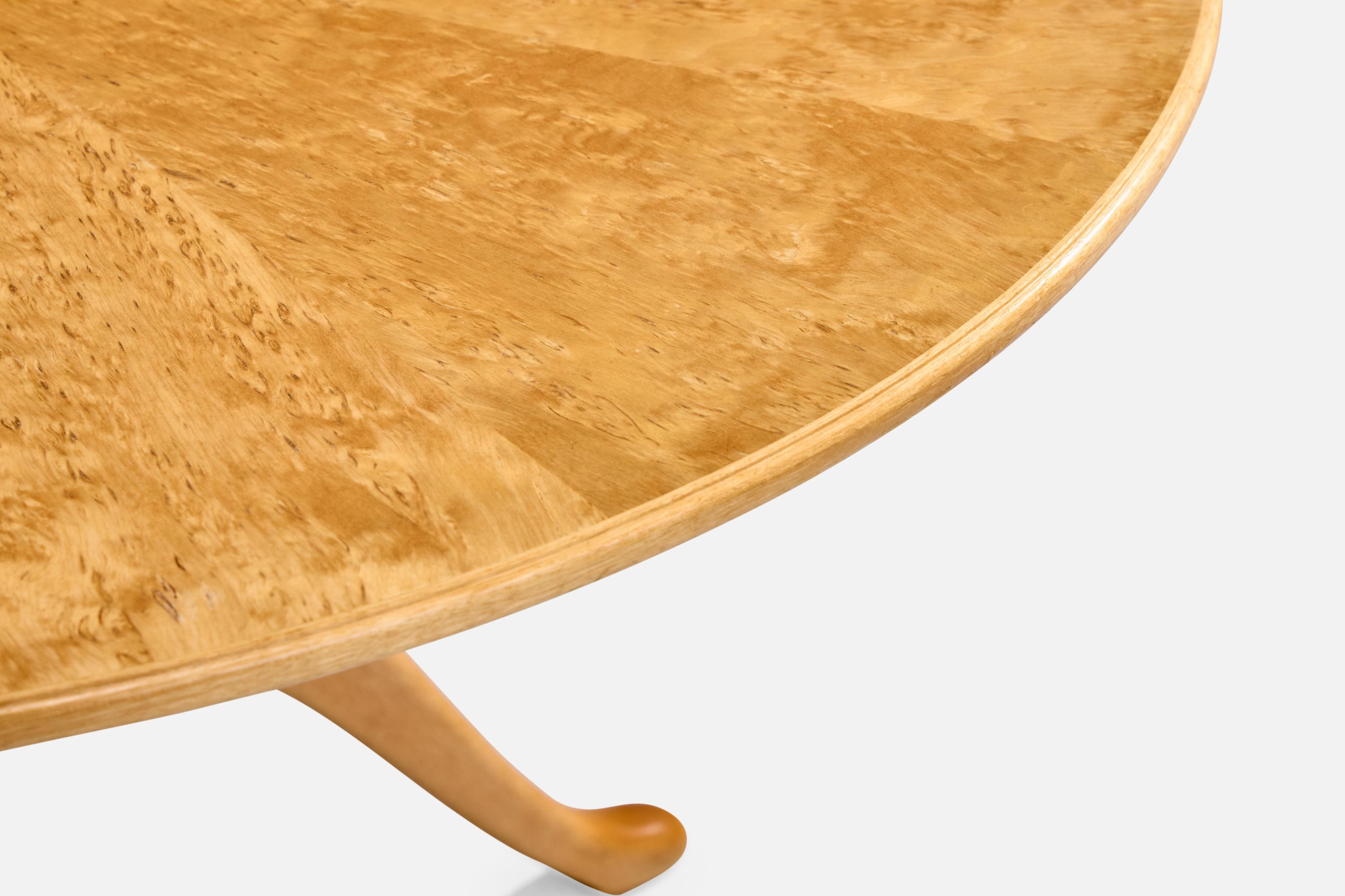 Wood Swedish Designer, Side Table, Birch, Sweden, 1984 For Sale