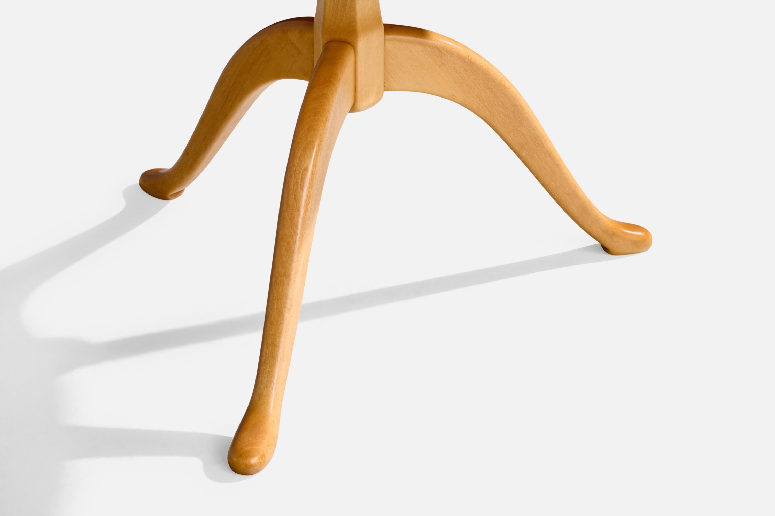Swedish Designer, Side Table, Birch, Sweden, 1984 For Sale 3