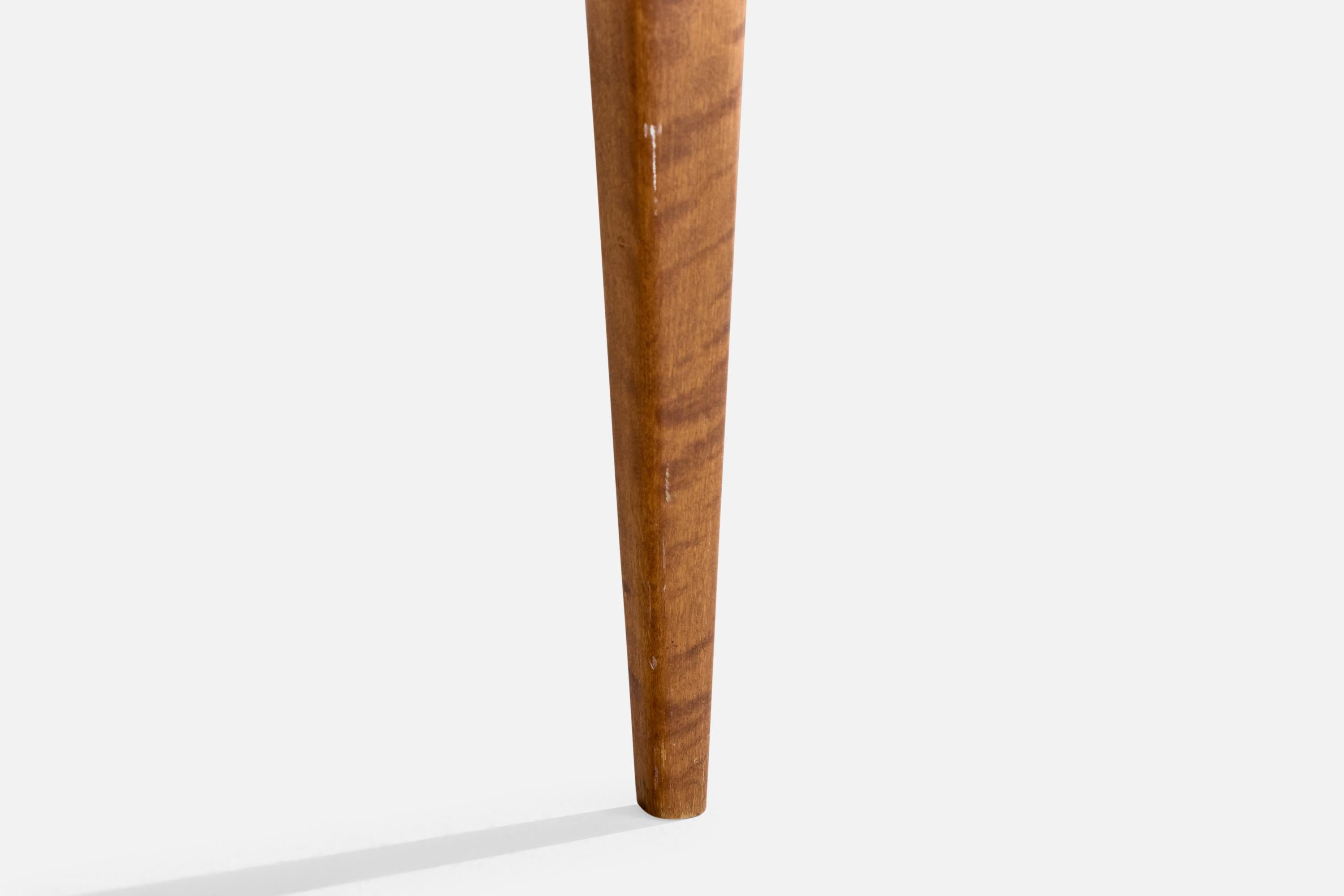 Tavolino di design svedese, betulla, teak, ottone, Svezia, anni '50 in vendita 2