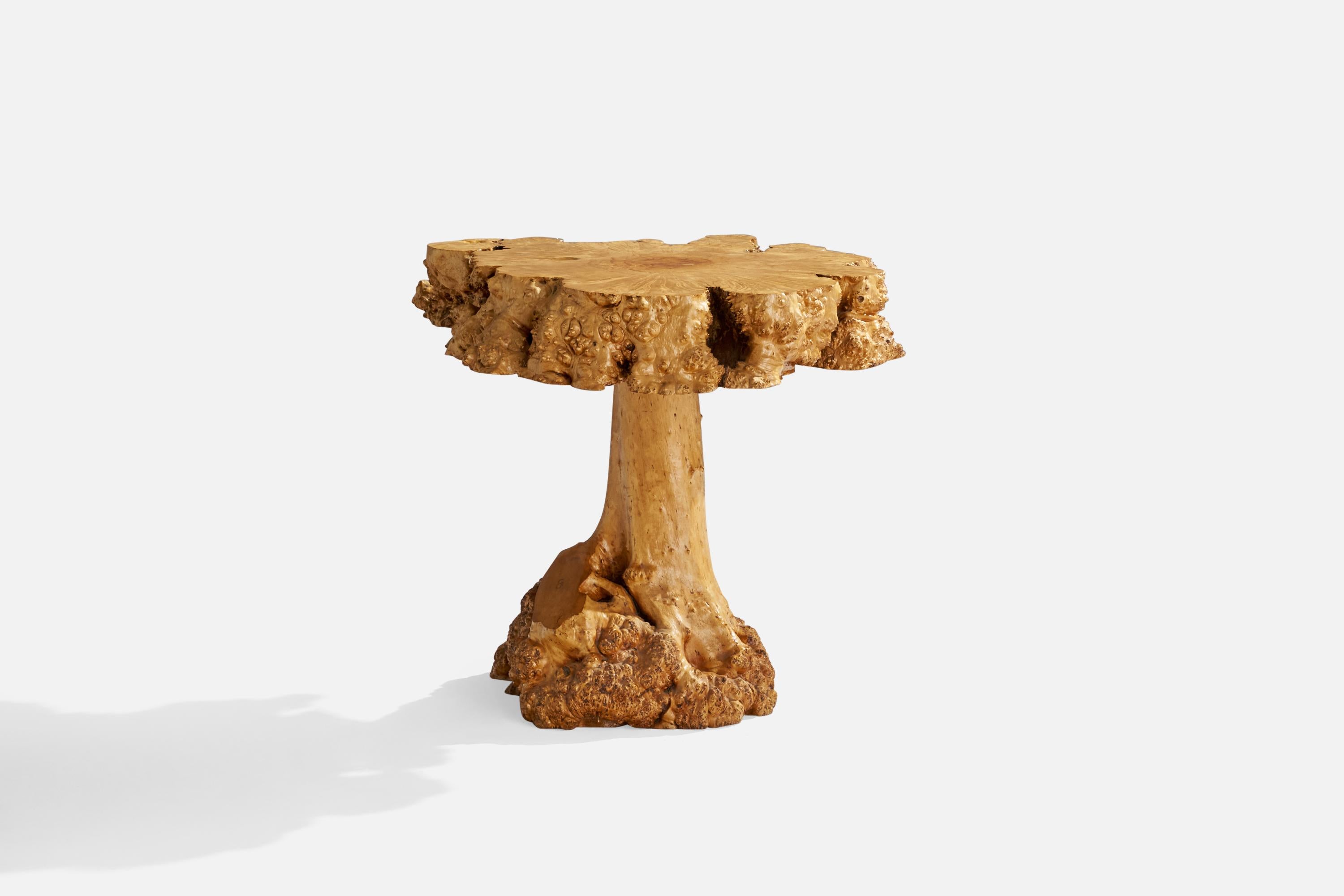 Swedish Designer, Side Table, Burl Wood, Sweden, 1900 In Good Condition For Sale In High Point, NC