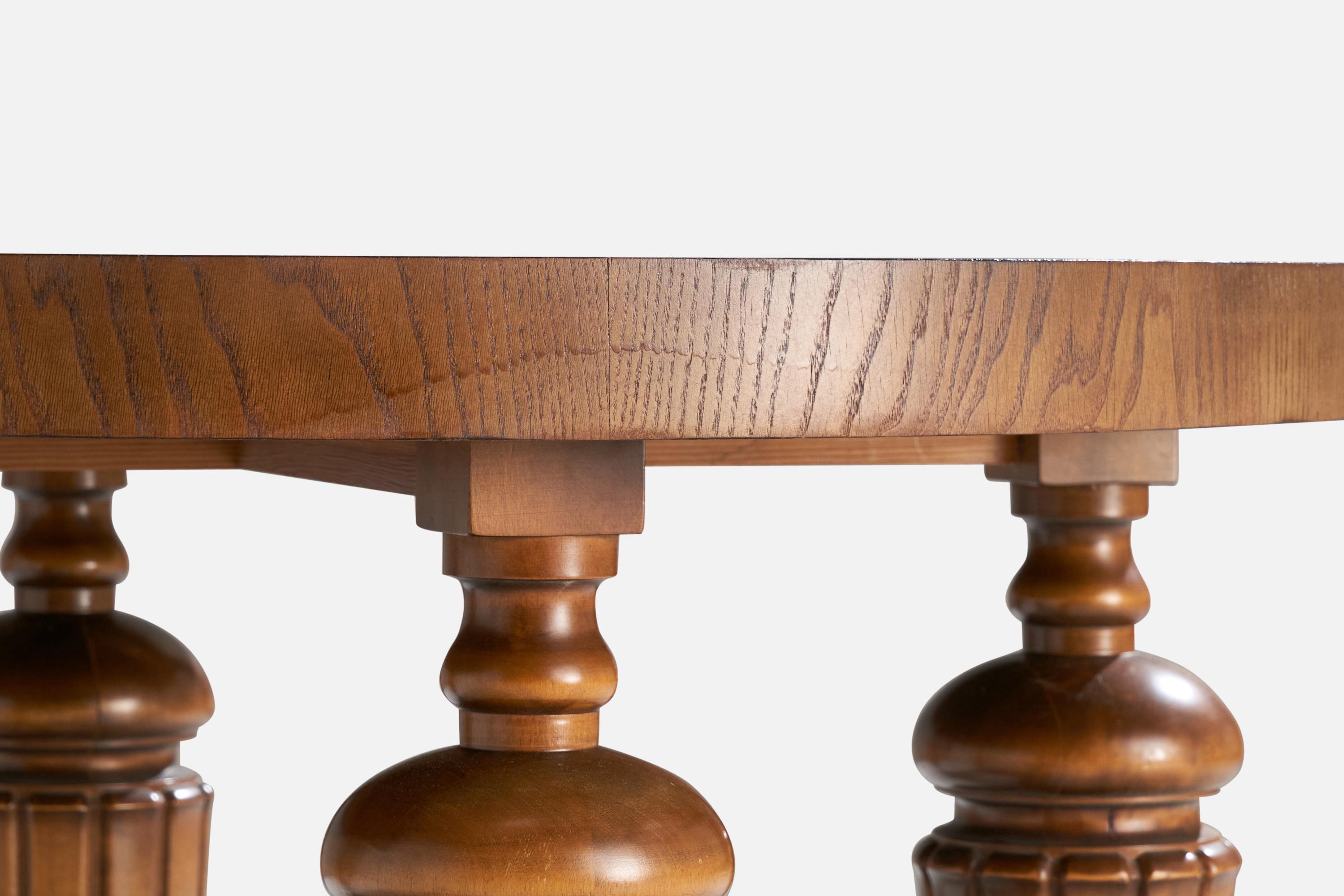 Schwedischer Designer, Beistelltisch, Ulme, Birke, Schweden, 1930er Jahre im Angebot 2