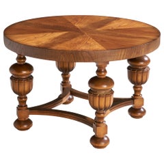 Swedish Designer, Side Table, Elm, Birch, Sweden, 1930s
