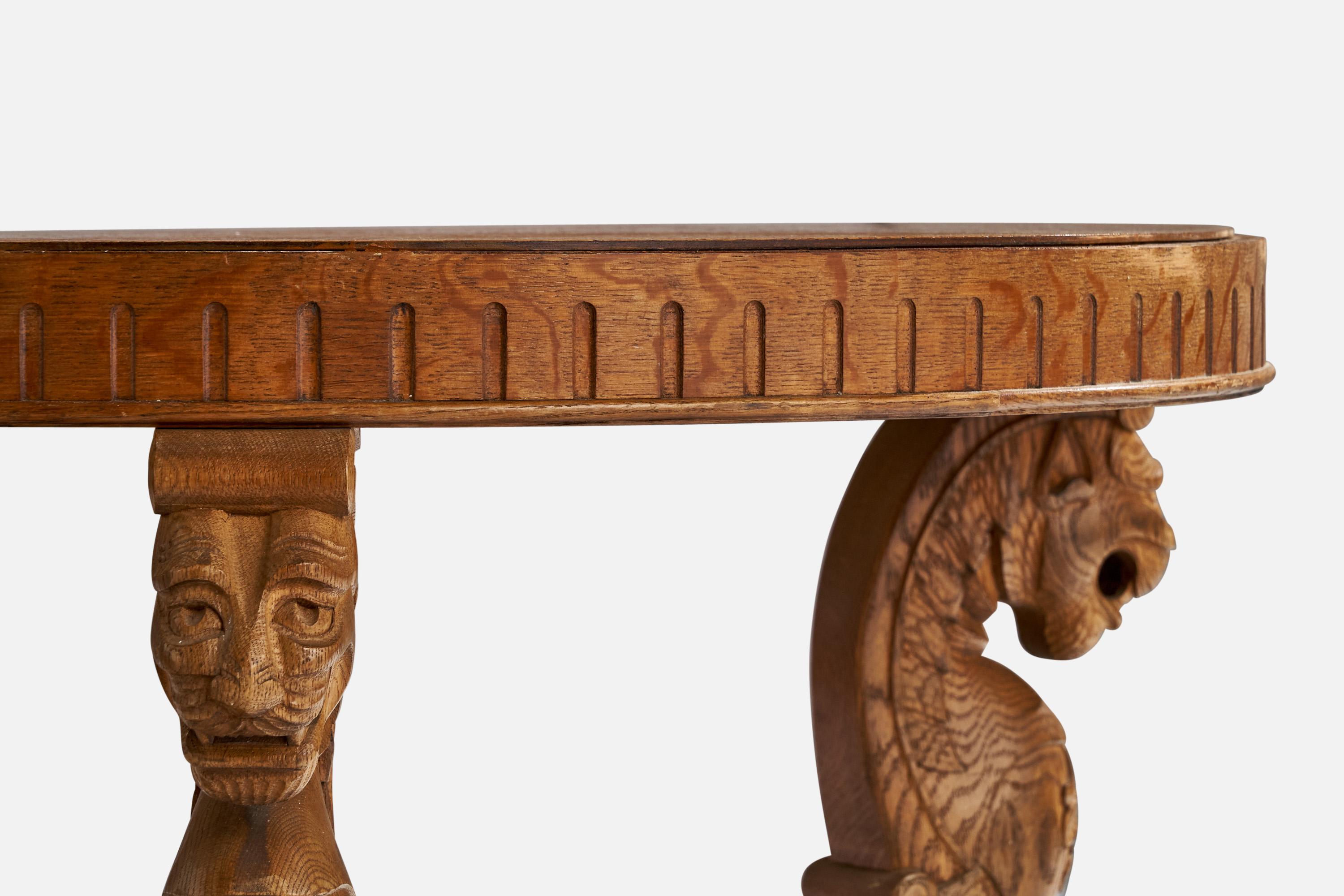 Early 20th Century Swedish Designer, Side Table, Elm, Sweden, 1920s For Sale