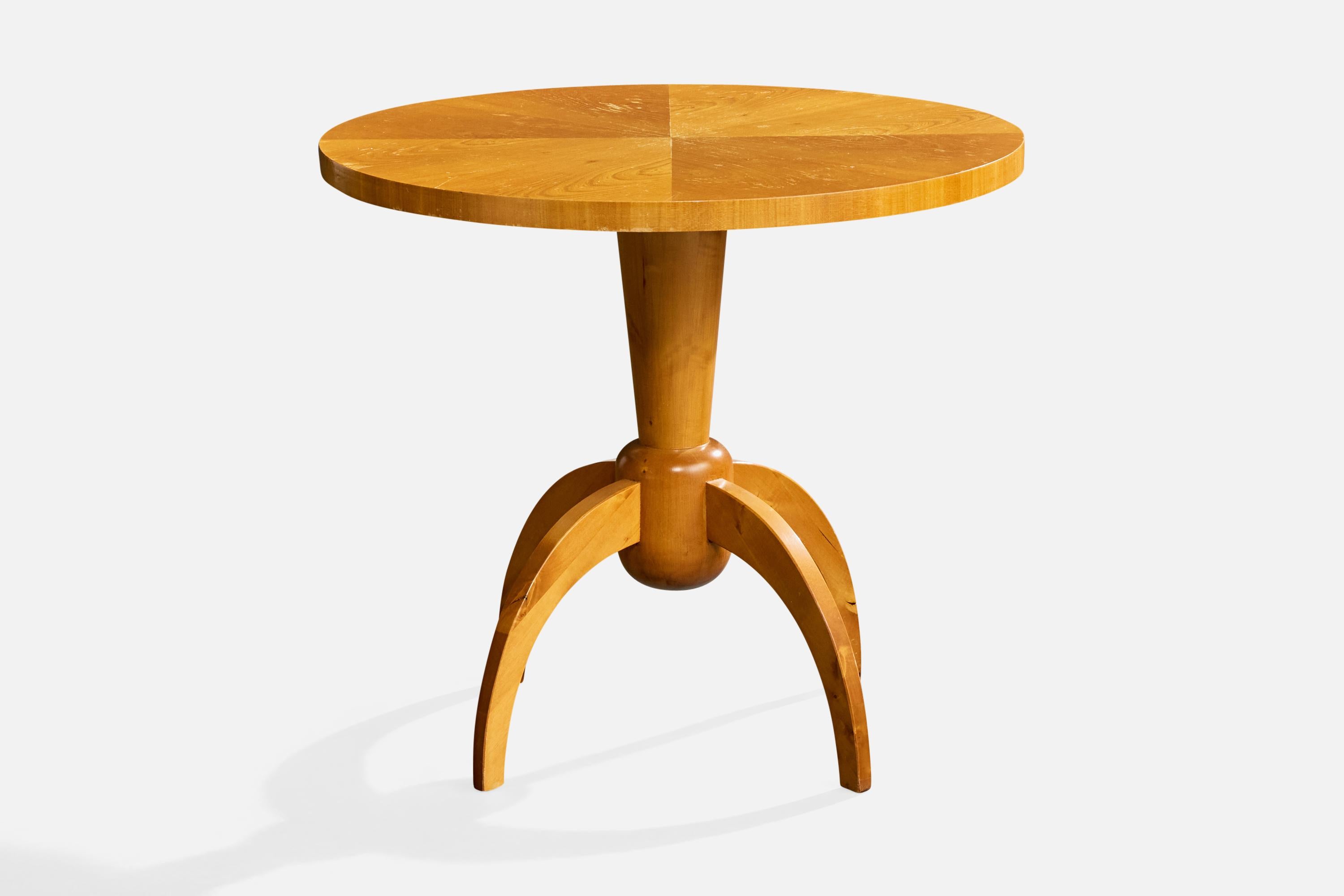 Mid-Century Modern Swedish Designer, Side Table, Oak, Birch, Sweden, 1950 en vente