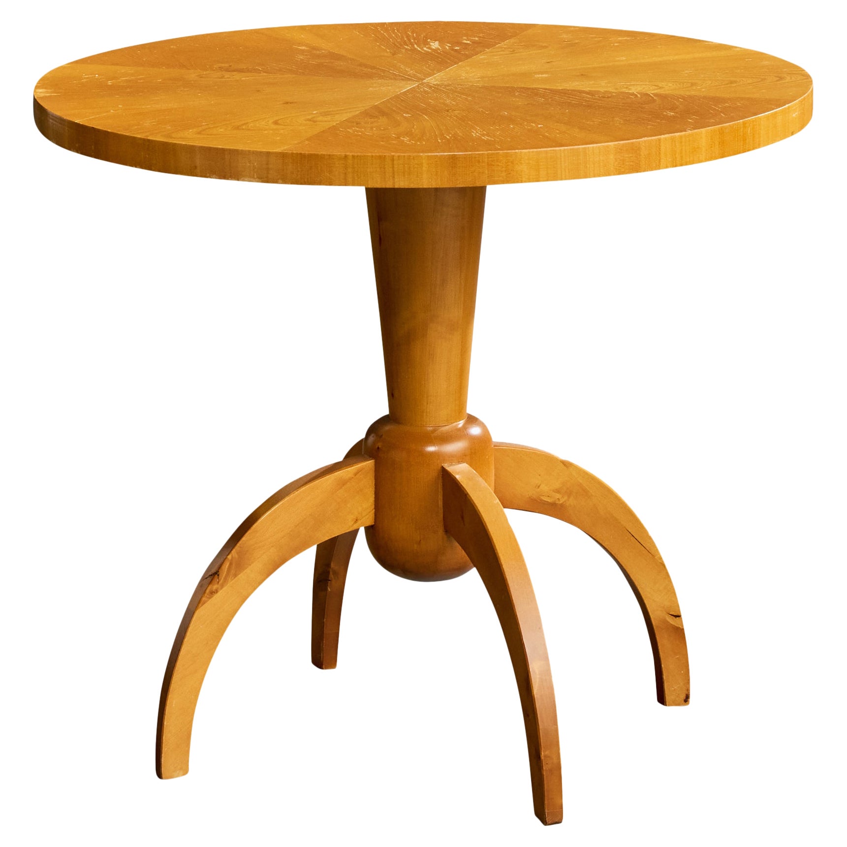Swedish Designer, Side Table, Oak, Birch, Sweden, 1950