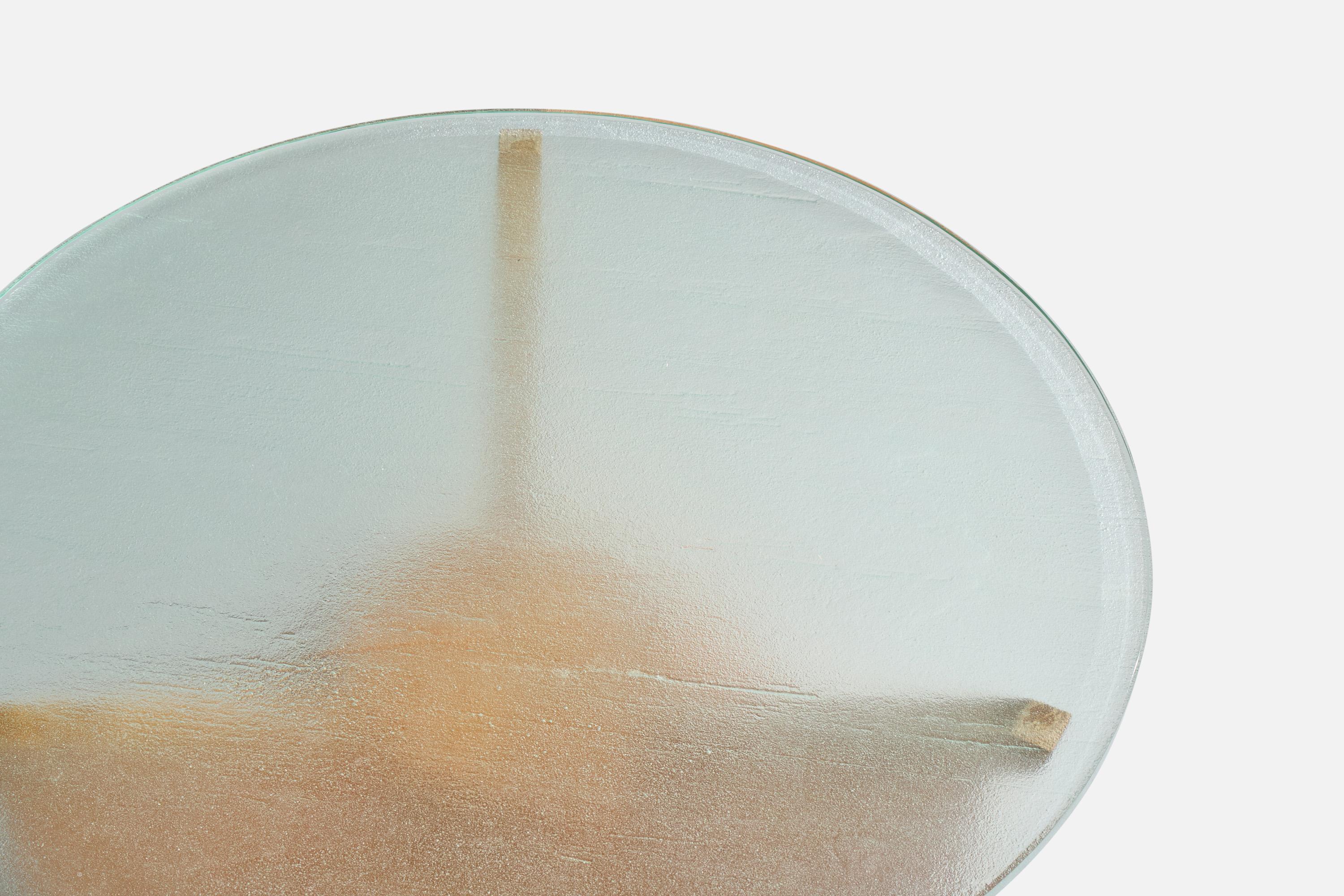 Milieu du XXe siècle Designer suédois, table d'appoint, chêne, verre, Suède, années 1940 en vente