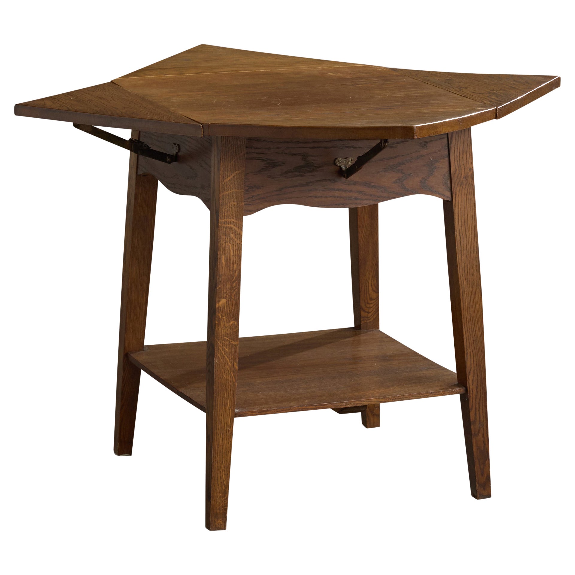 Swedish Designer, Side Table, Oak, Sweden, 1920s