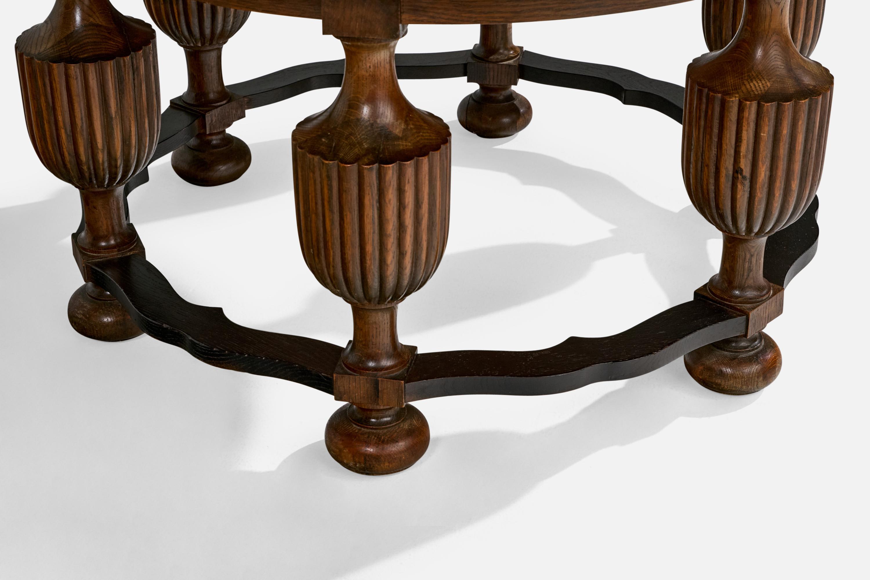 Swedish Designer, Side Table, Oak, Sweden, 1930s For Sale 5