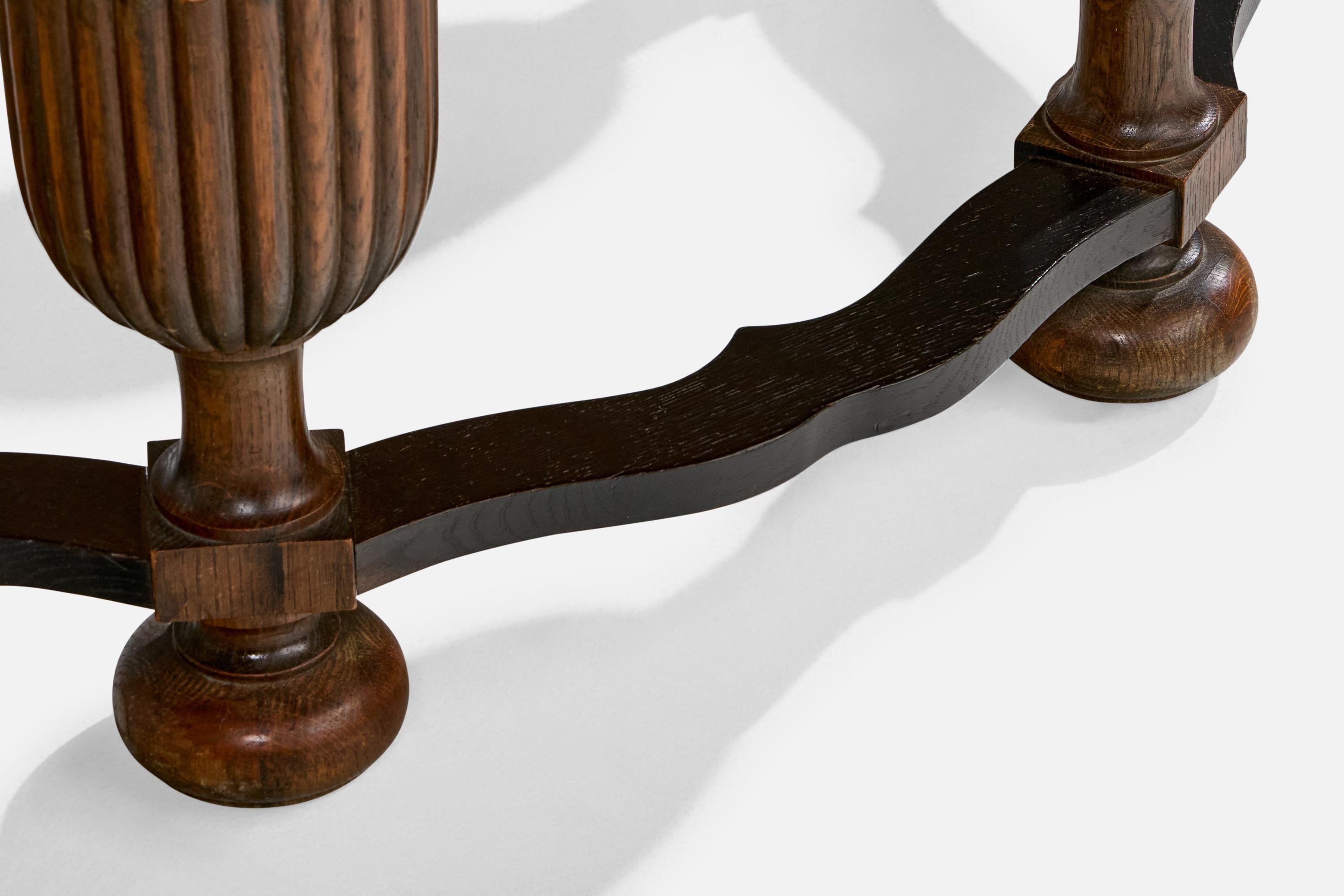 Swedish Designer, Side Table, Oak, Sweden, 1930s For Sale 6
