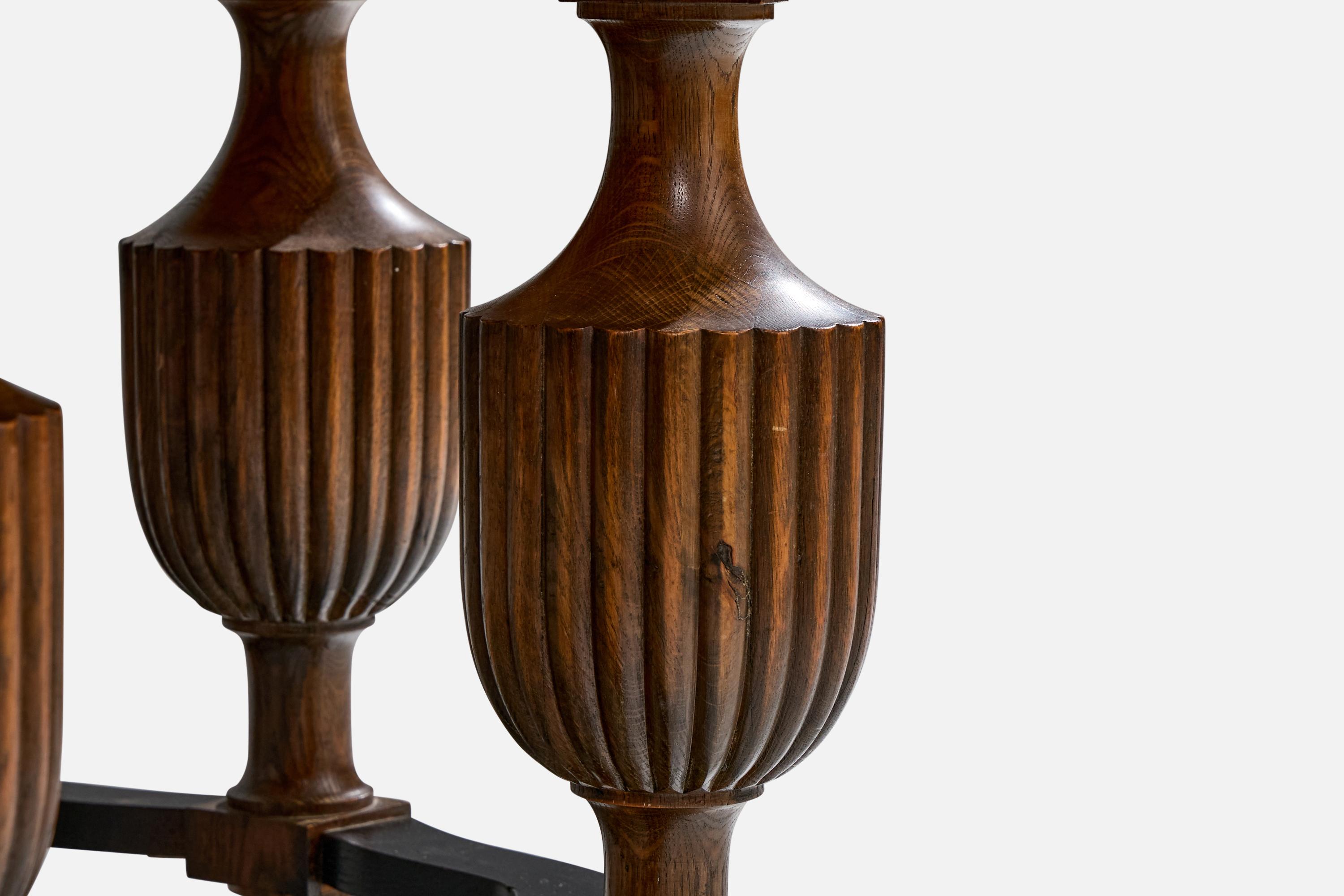 Swedish Designer, Side Table, Oak, Sweden, 1930s For Sale 4