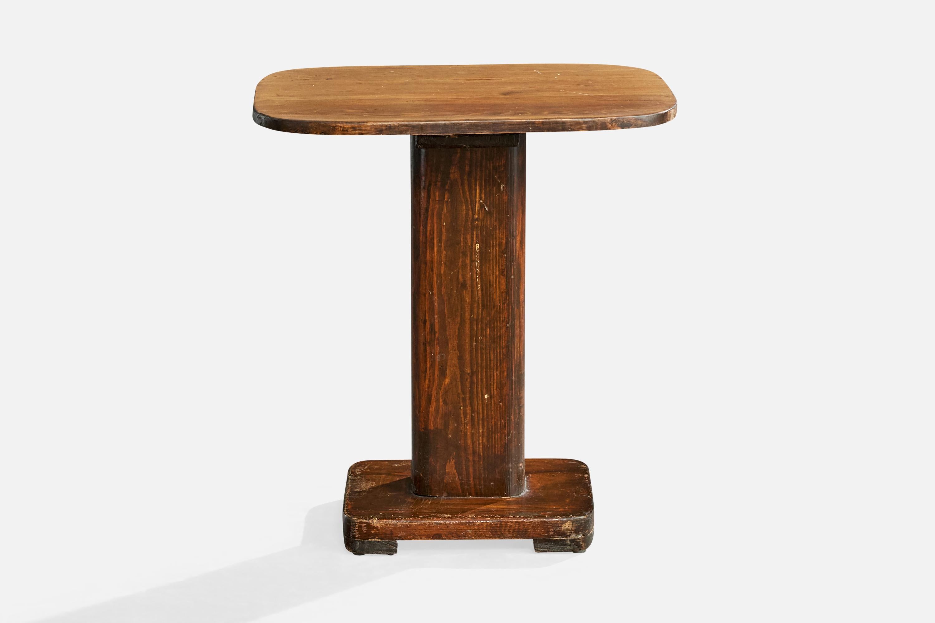 Scandinavian Modern Swedish Designer, Side Table, Pine, Sweden, 1920s For Sale