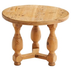 Schwedischer Designer, Beistelltisch, Kiefernholz, Schweden, 1940er Jahre