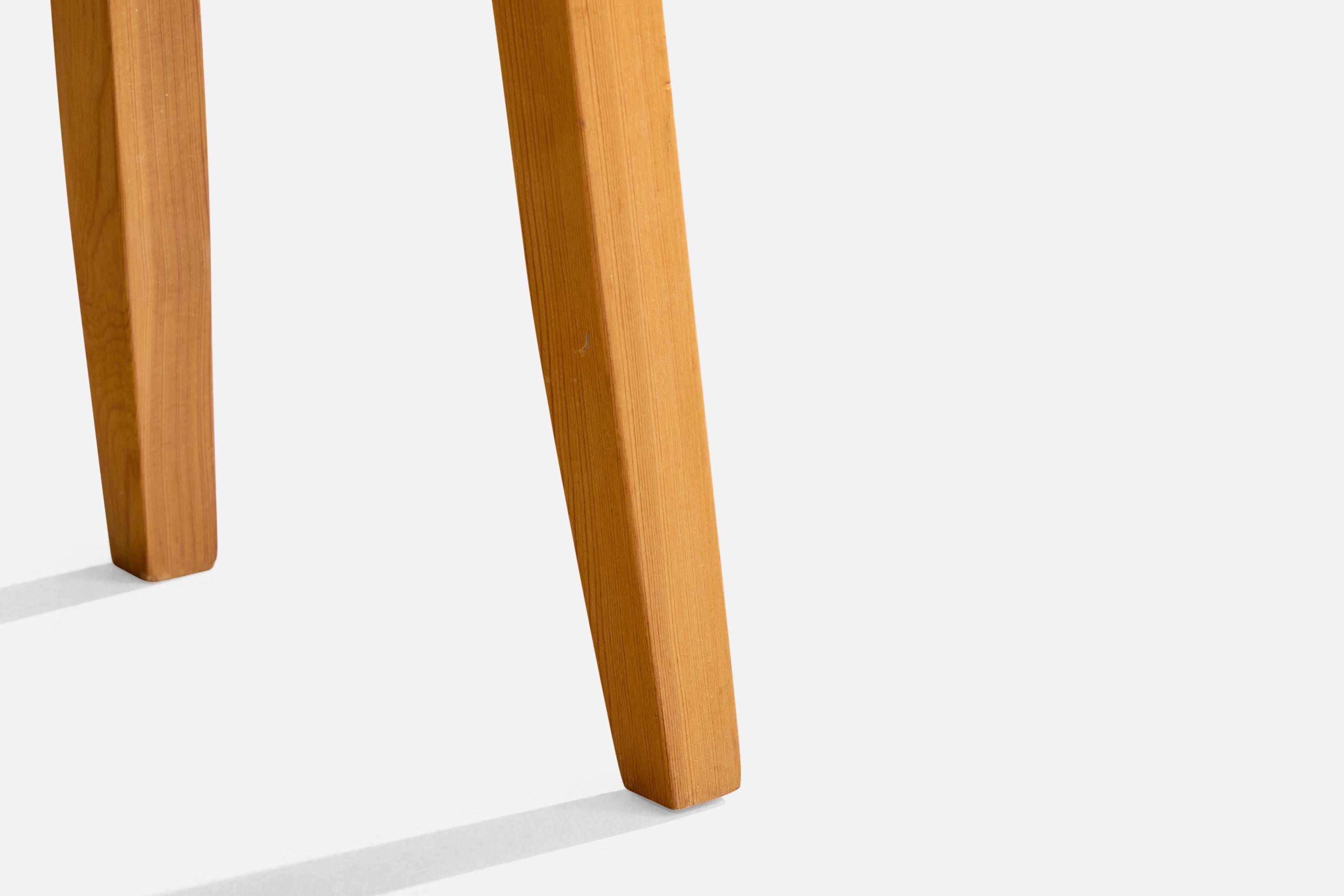 Swedish Designer, Side Table, Pine, Sweden, 1970s For Sale 3