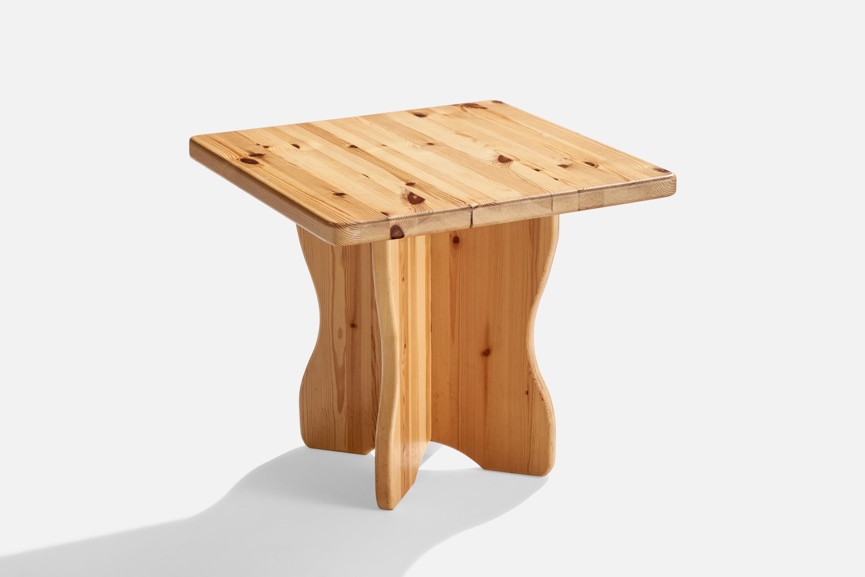 A pine side table designed and produced in Sweden, c. 1980s.

