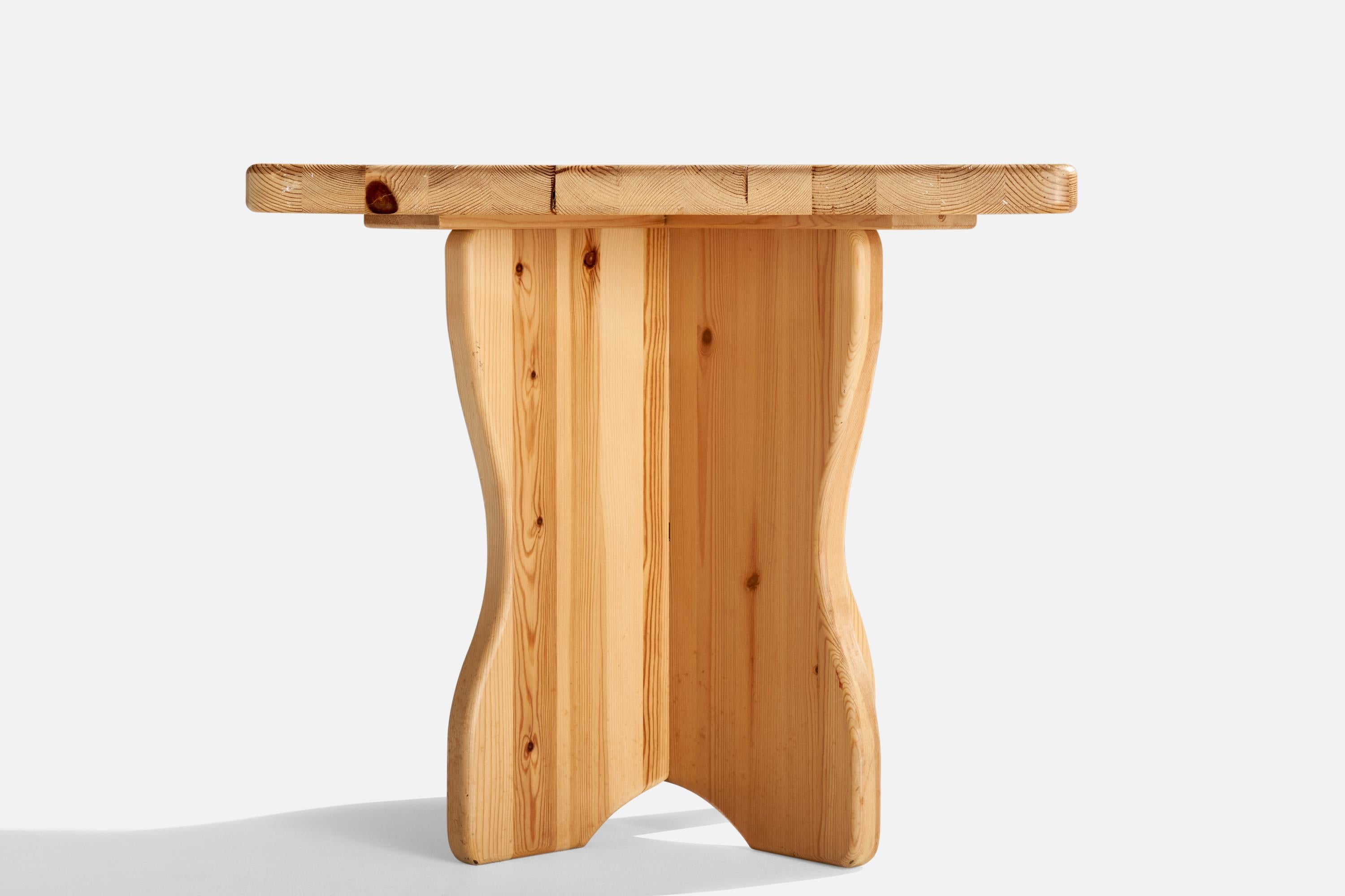 Late 20th Century Swedish Designer, Side Table, Pine, Sweden, 1980s For Sale