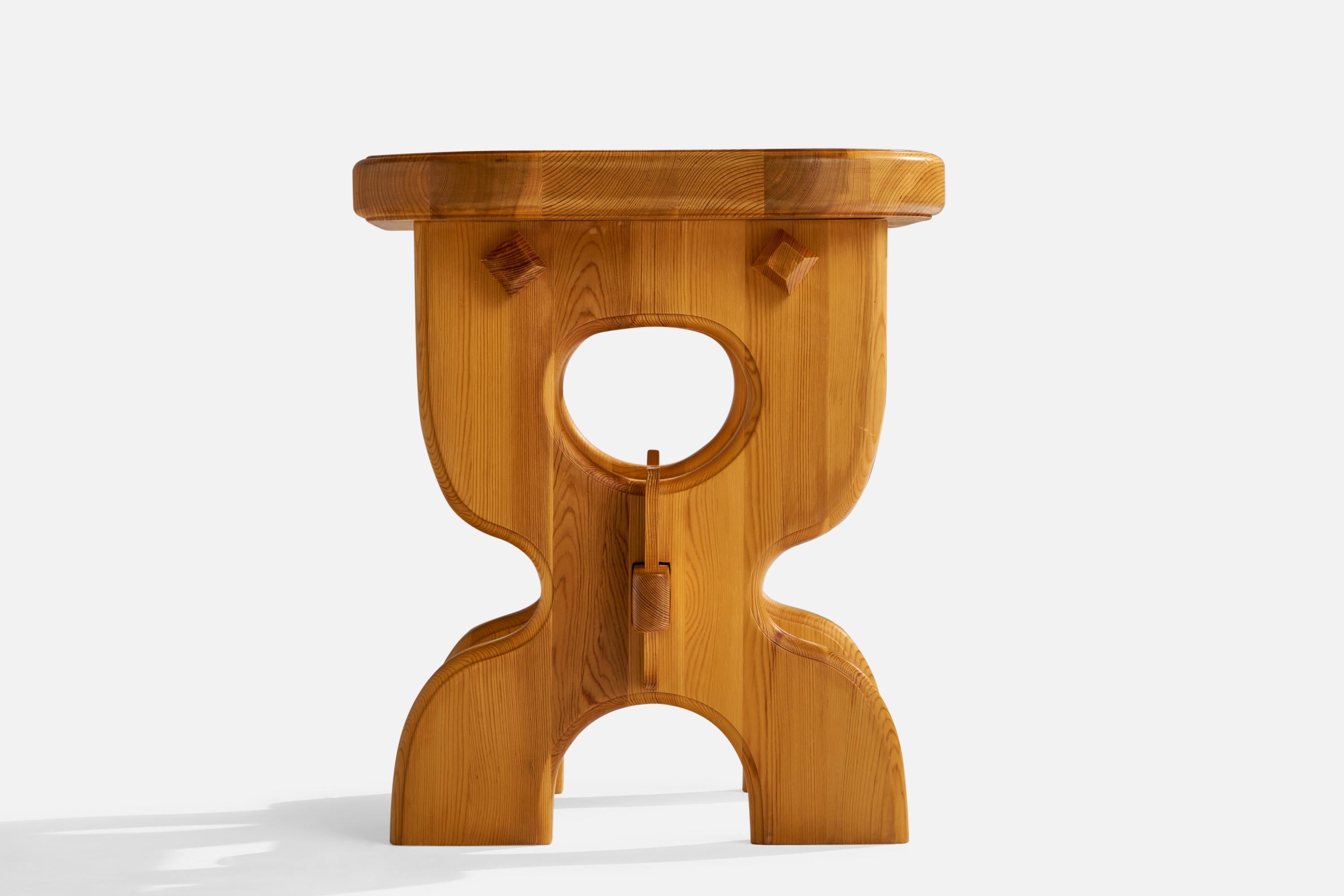 Swedish Designer, Side Table, Pine, Sweden, 1996 For Sale 1