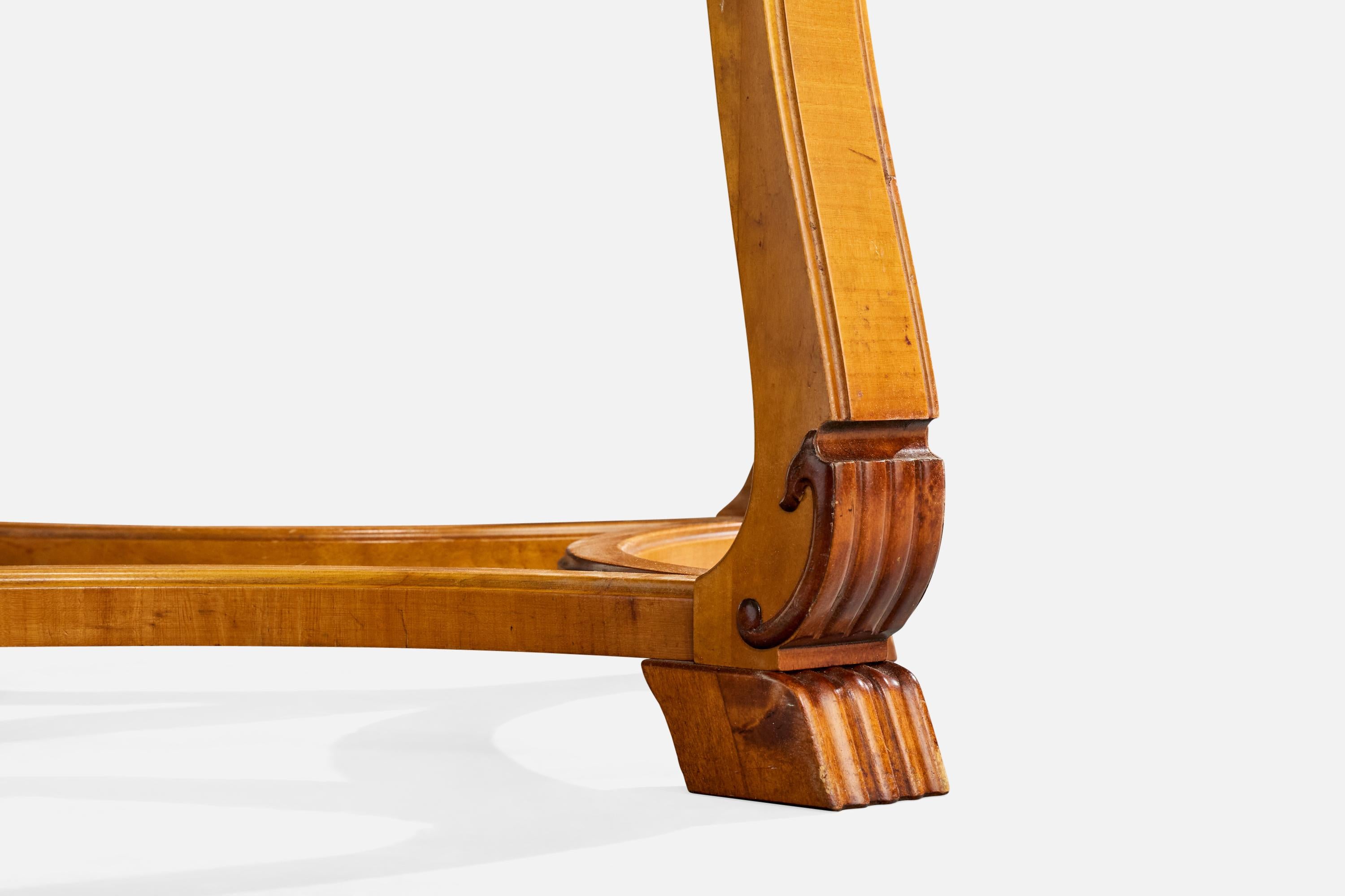 Tavolino svedese di design, Wood, radica, Svezia, anni '30 in vendita 3