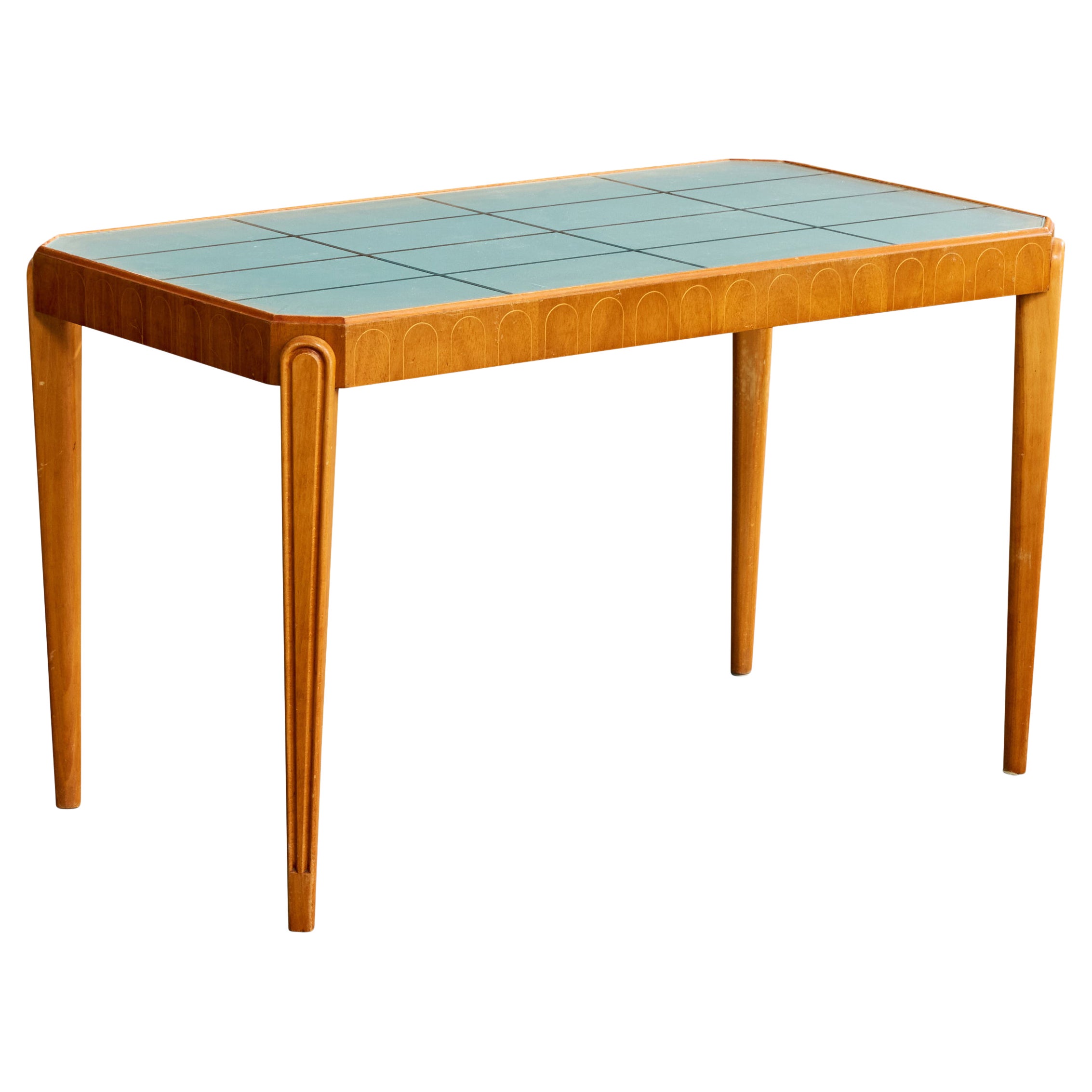 Swedish Designer, Side Table, Wood, Glass, Sweden, 1930s