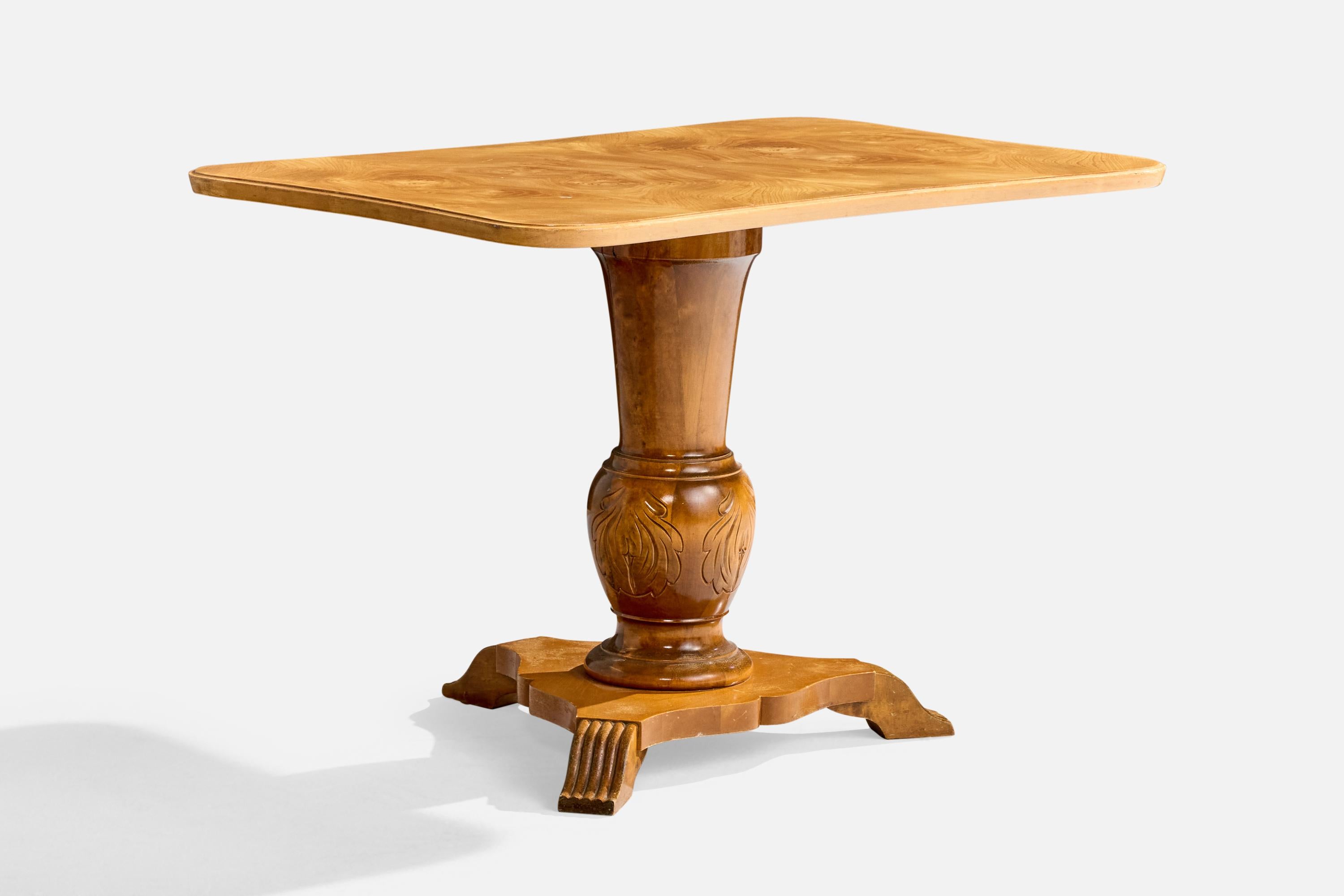Scandinavian Modern Swedish Designer, Side Table, Wood, Sweden, 1930s For Sale