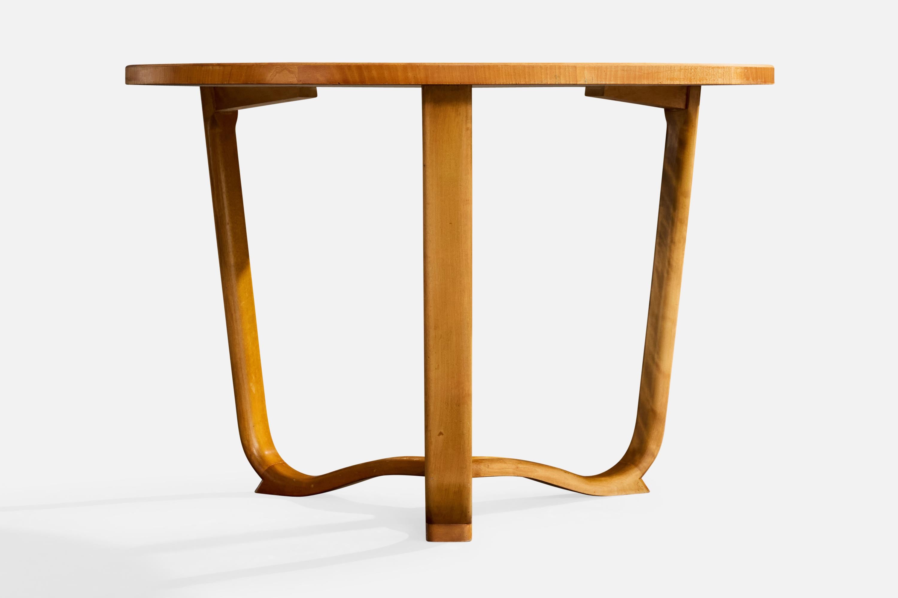 Suédois Swedish Designer, Side Table, Wood, Sweden, 1940s en vente