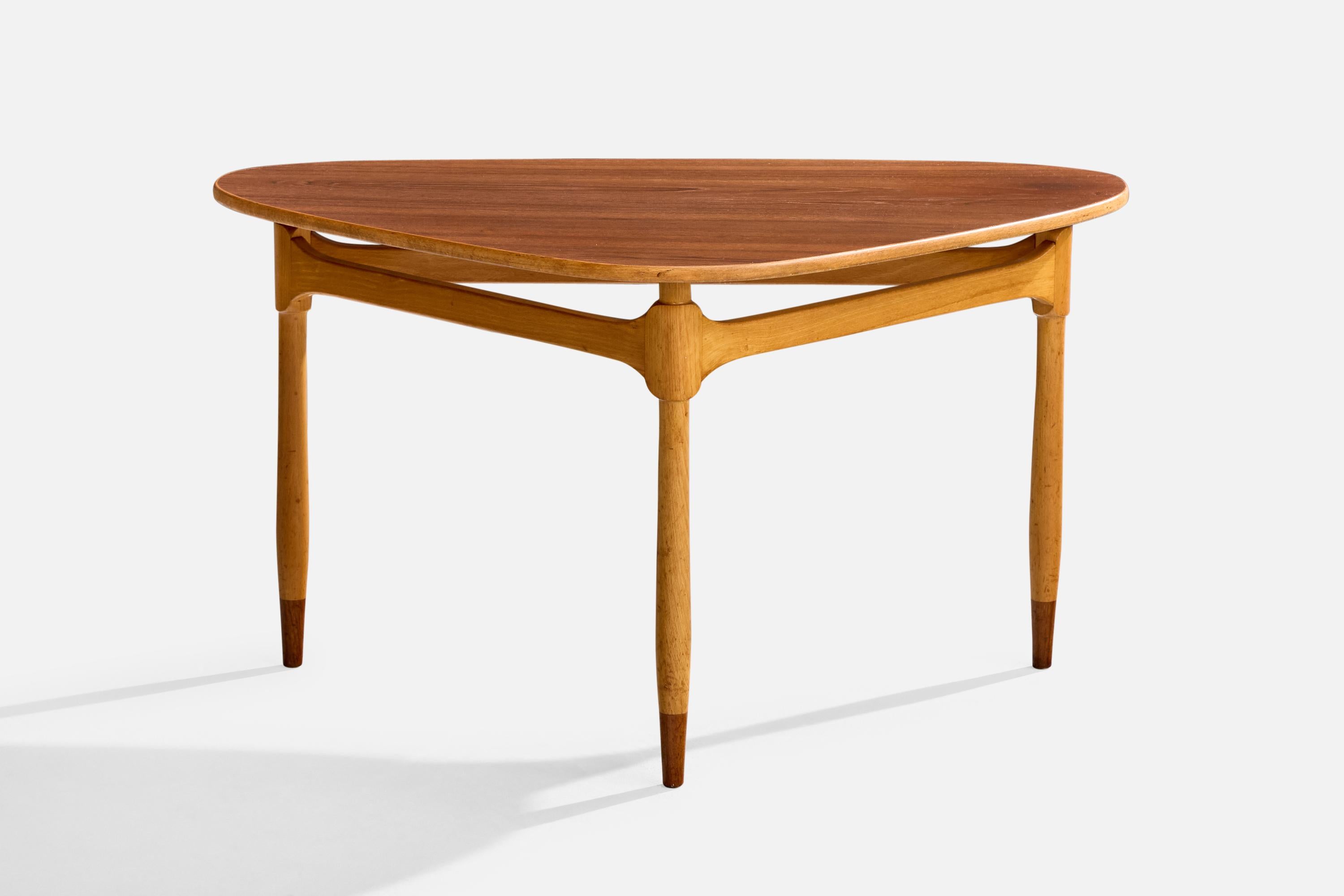 Mid-Century Modern Swedish Designer, Side Table, Wood, Sweden, 1950s For Sale