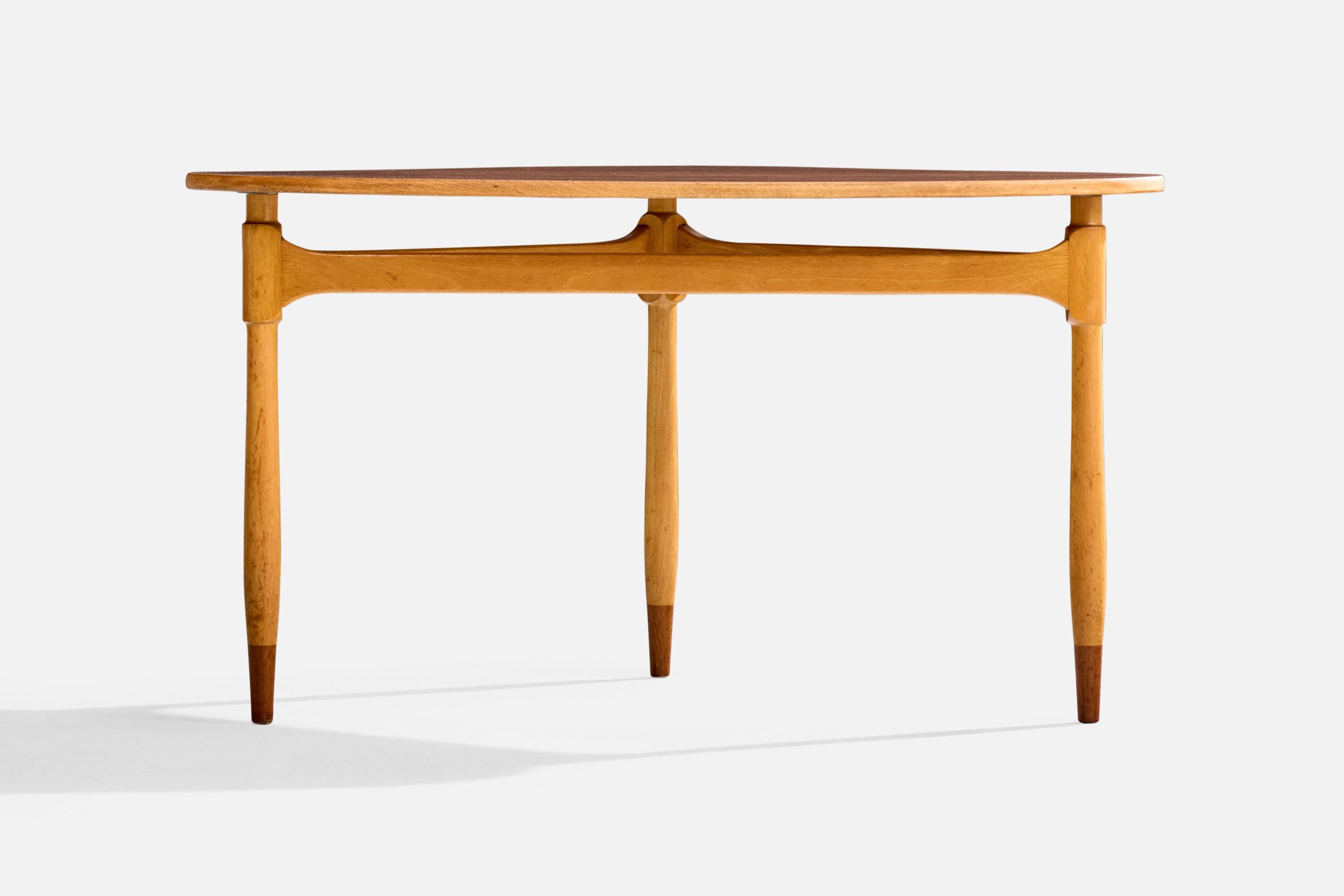 Mid-20th Century Swedish Designer, Side Table, Wood, Sweden, 1950s For Sale
