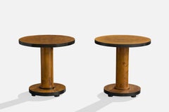 Swedish Designer, Side Tables, Birch, Sweden, 1930s